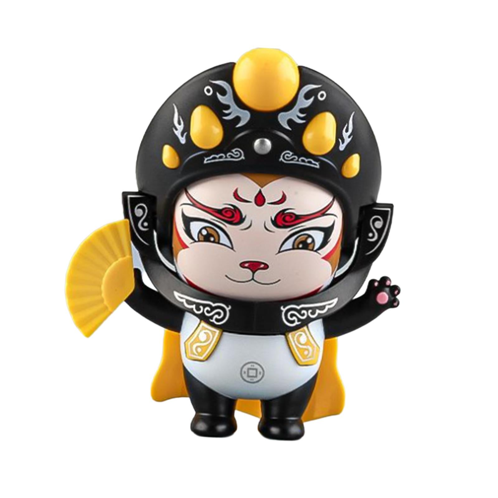 Sichuan Opera Face Changing Doll for Car Dashboard Decoration Office Cabinet Yellow