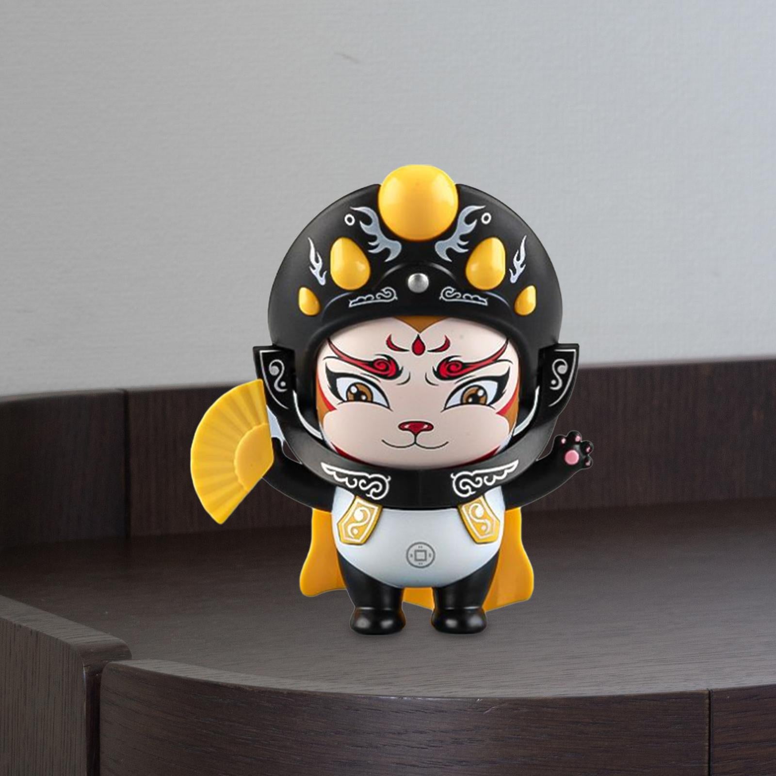 Sichuan Opera Face Changing Doll for Car Dashboard Decoration Office Cabinet Yellow