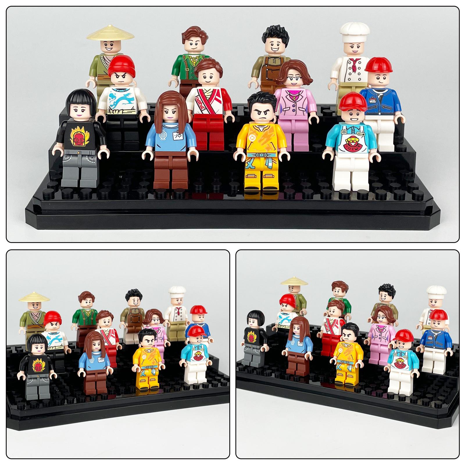 Figure Display Box Protection Showcase for Models Brick Figures Collectibles three steps black