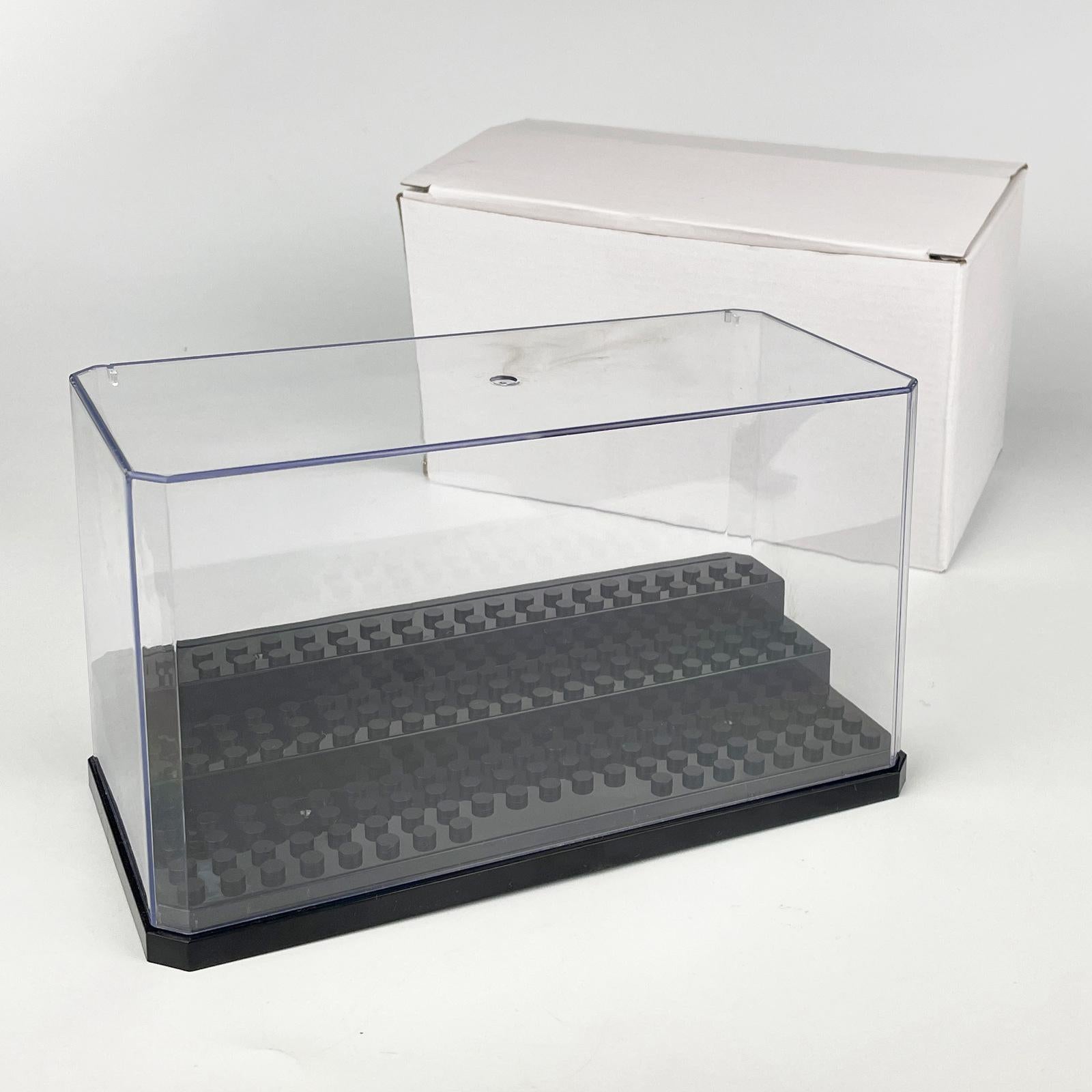 Figure Display Box Protection Showcase for Models Brick Figures Collectibles three steps black