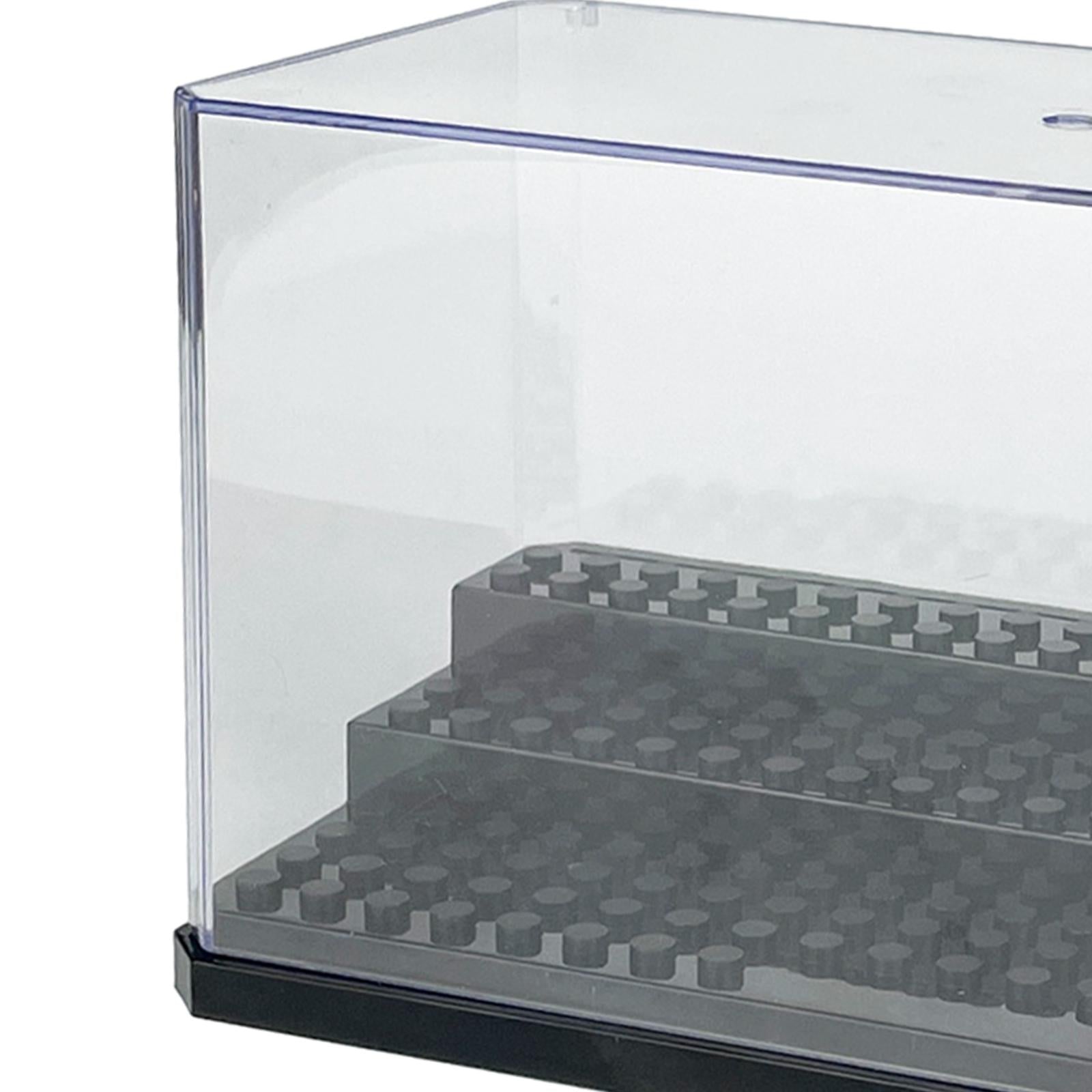 Figure Display Box Protection Showcase for Models Brick Figures Collectibles three steps black