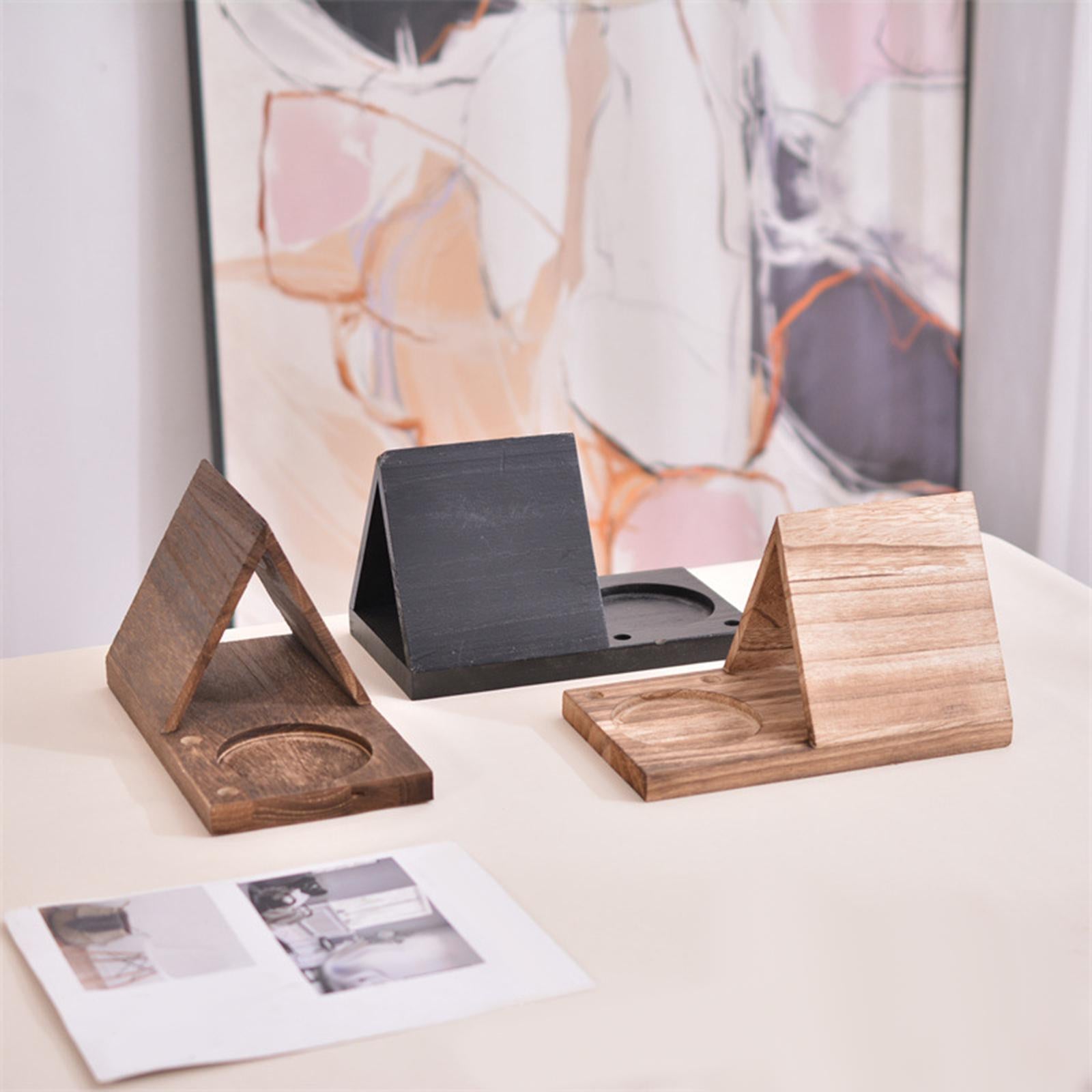 Book Holder with Drink Holder Wood Book Rest Bookcase for Living Room Office Wood Color