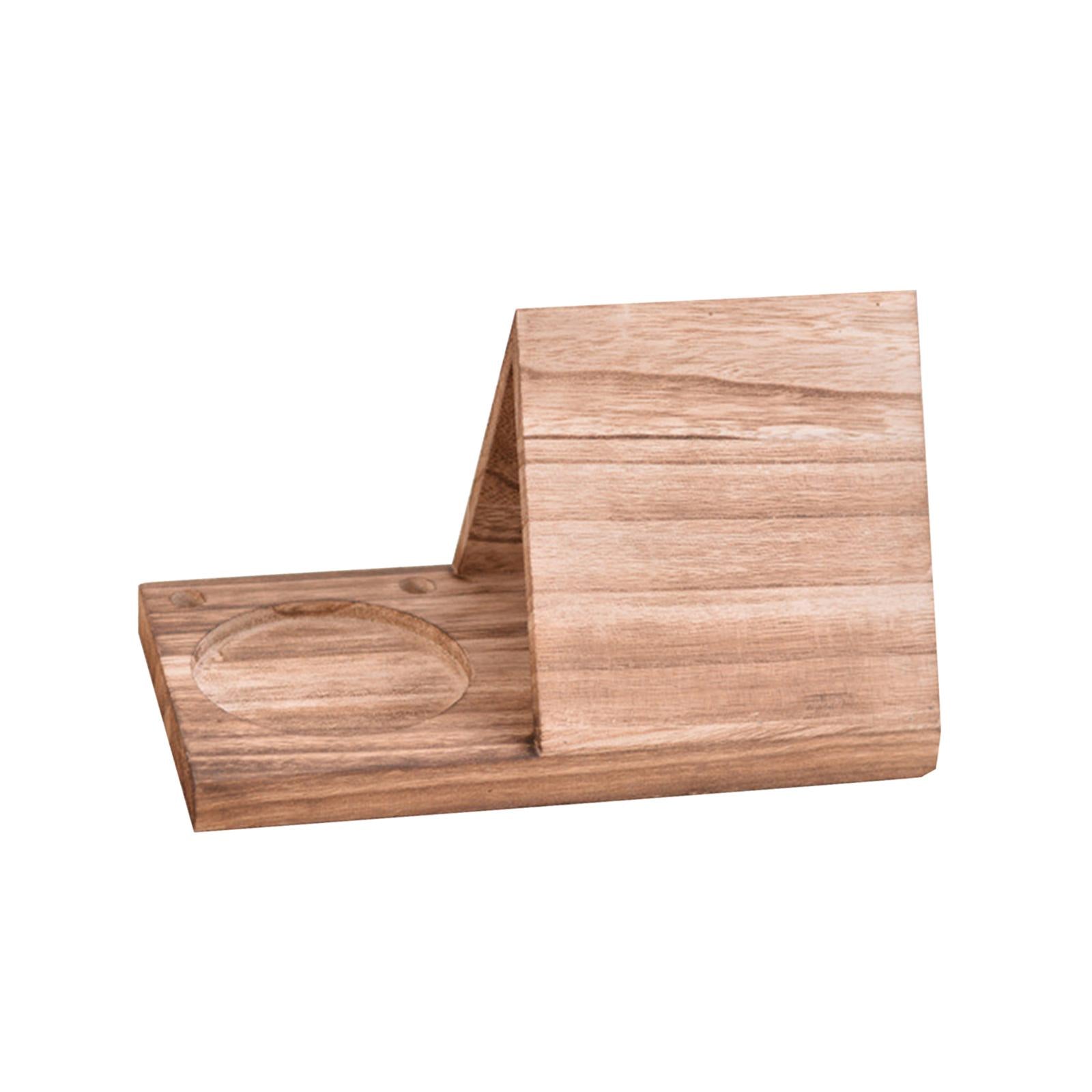 Book Holder with Drink Holder Wood Book Rest Bookcase for Living Room Office Wood Color