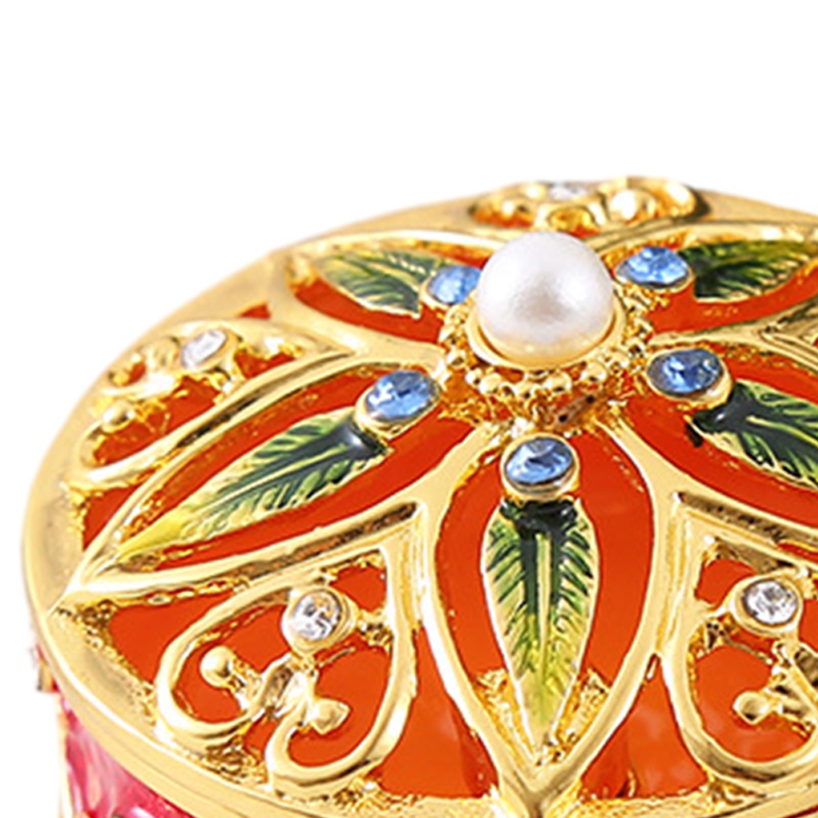 Jewelry Box Lady Metal Enameled Jewelry Trinket for Wedding Tabletop Bedroom