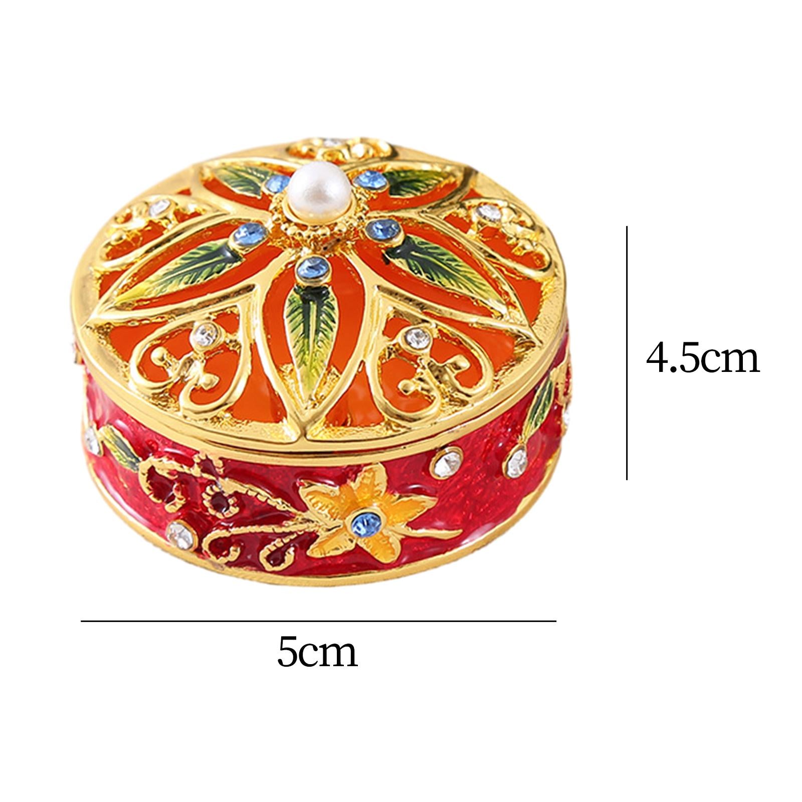 Jewelry Box Lady Metal Enameled Jewelry Trinket for Wedding Tabletop Bedroom