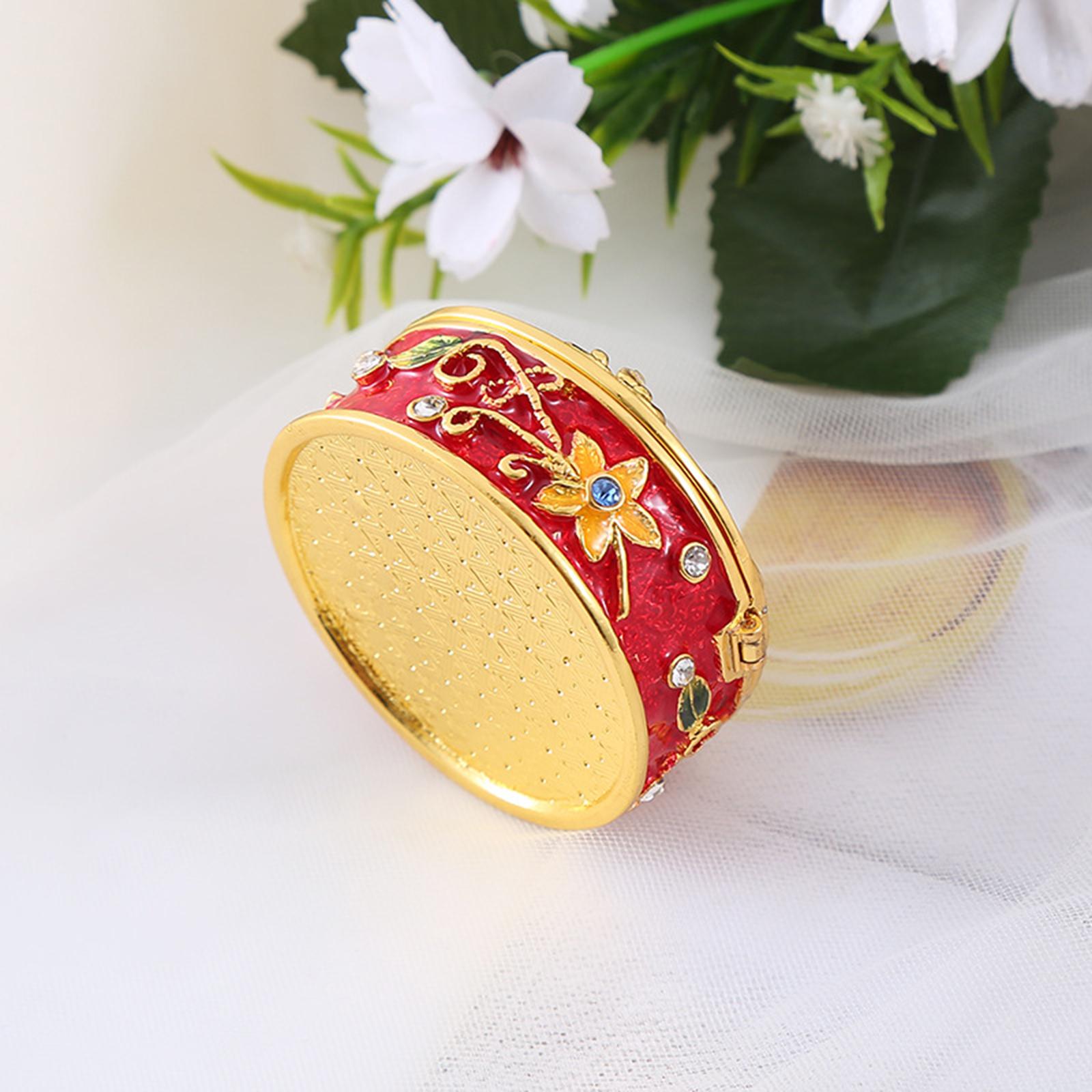 Jewelry Box Lady Metal Enameled Jewelry Trinket for Wedding Tabletop Bedroom