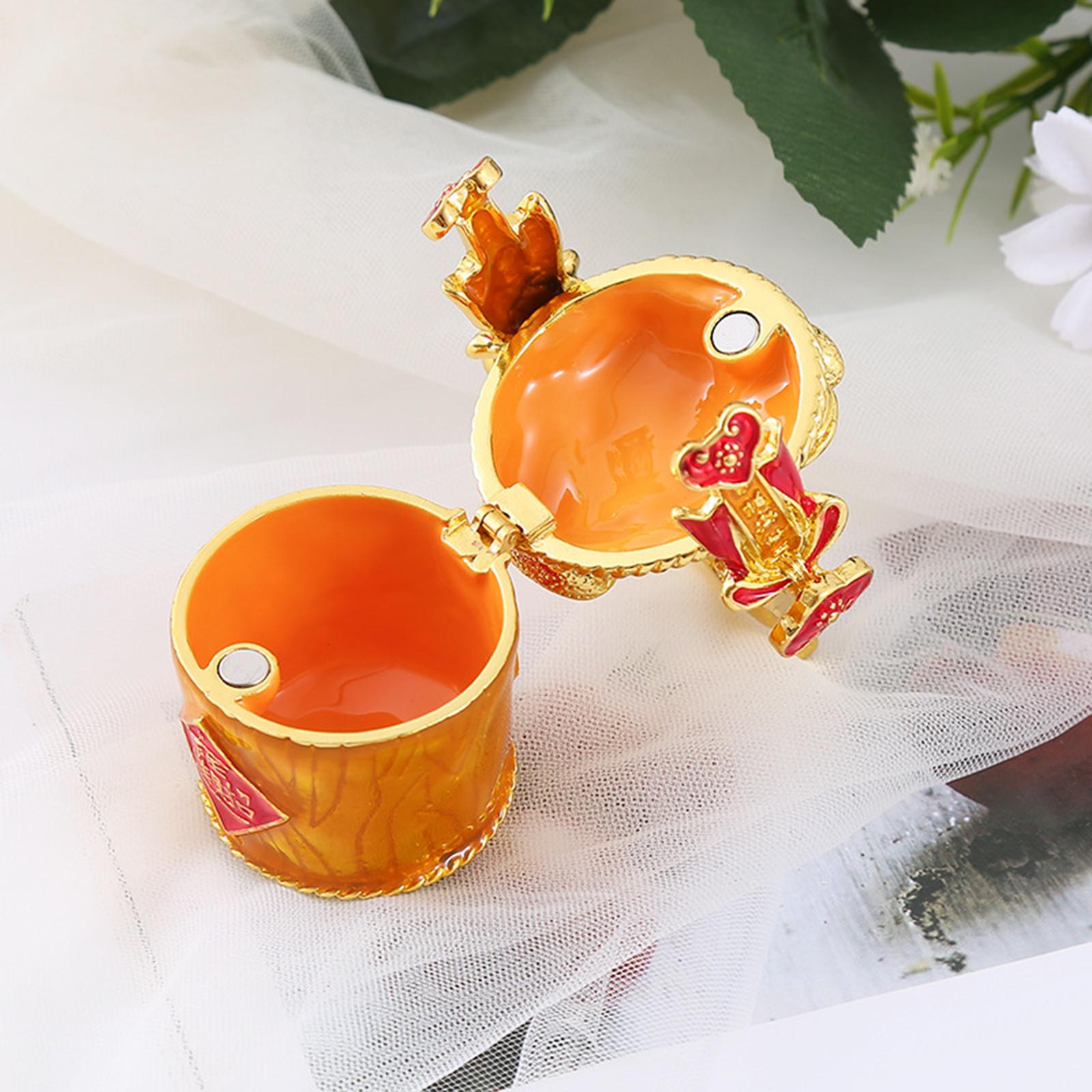 Chinese Fortune Bucket Jewelry Box Metal Modern for Drawing Room Desk Travel