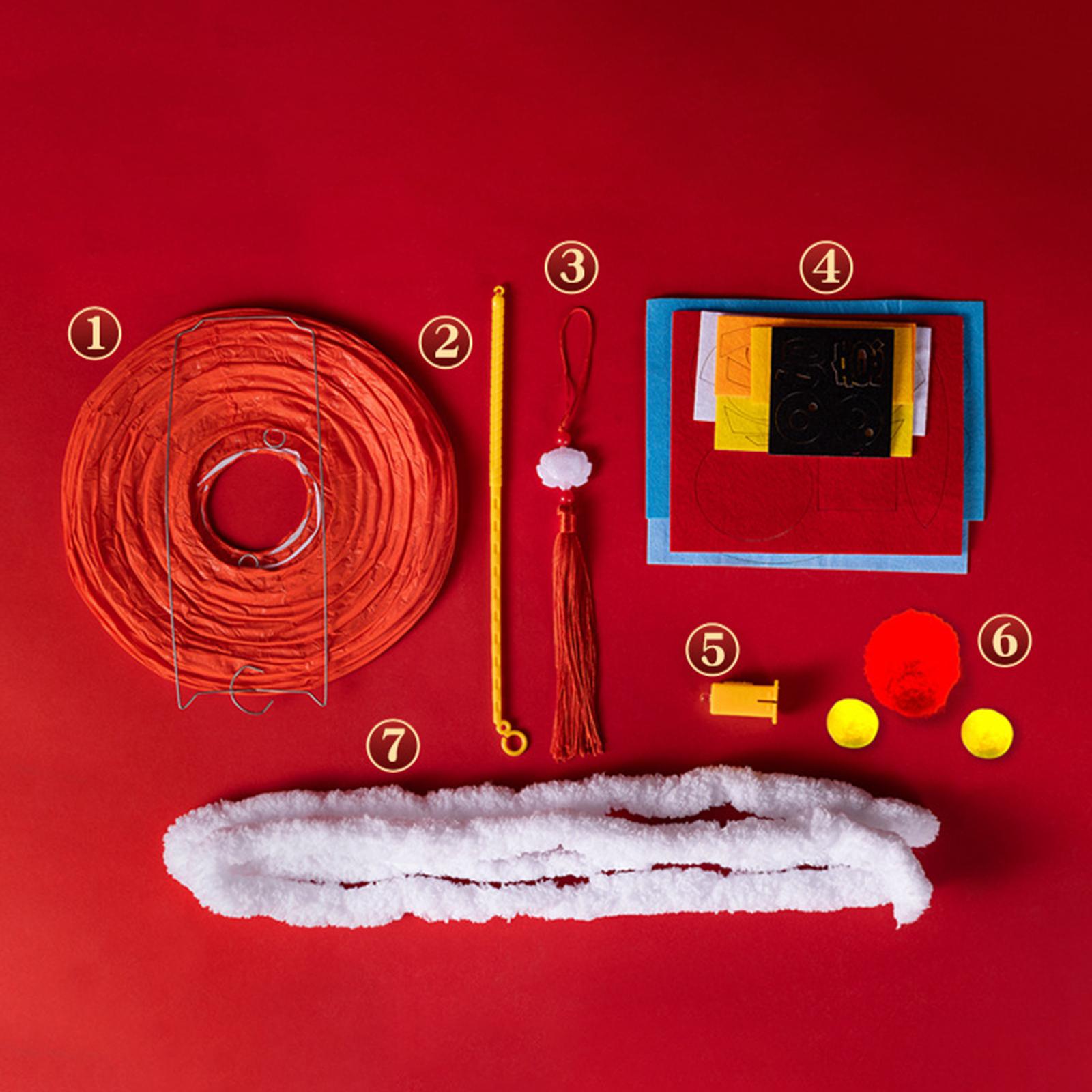 Spring Festival Lanterns DIY Materials Kits Dance Lion Lantern for Cafe Home Good Health
