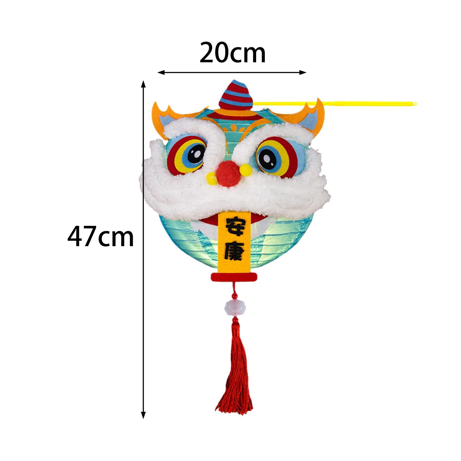 Spring Festival Lanterns DIY Materials Kits Dance Lion Lantern for Cafe Home Good Health