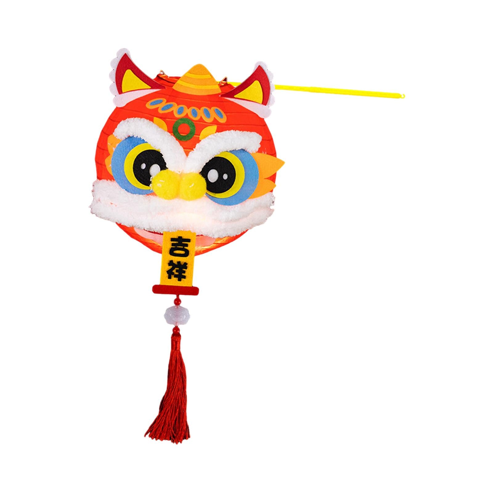 Spring Festival Lanterns DIY Materials Kits Dance Lion Lantern for Cafe Home Propitious