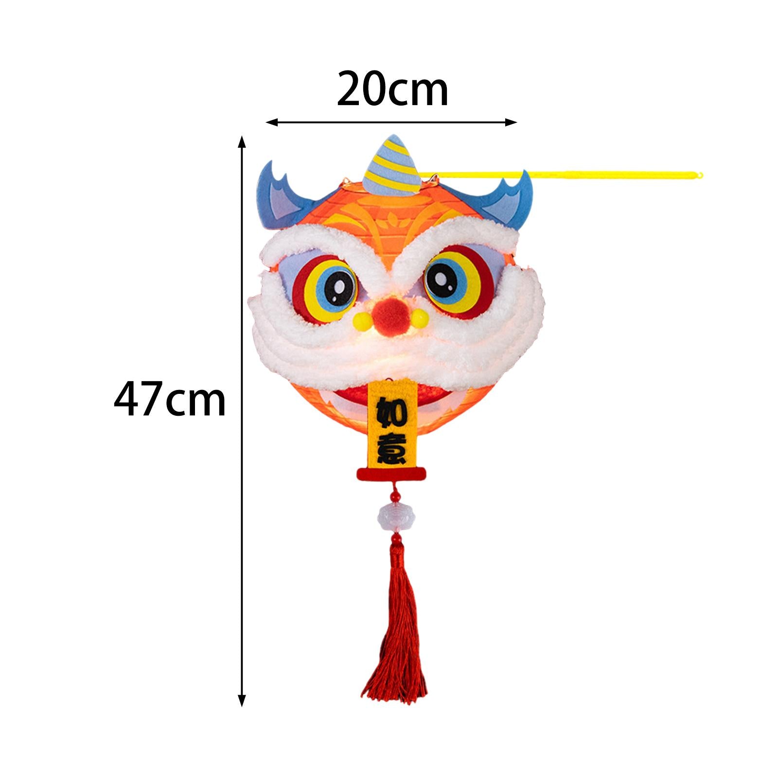 Spring Festival Lanterns DIY Materials Kits Dance Lion Lantern for Cafe Home Wishes