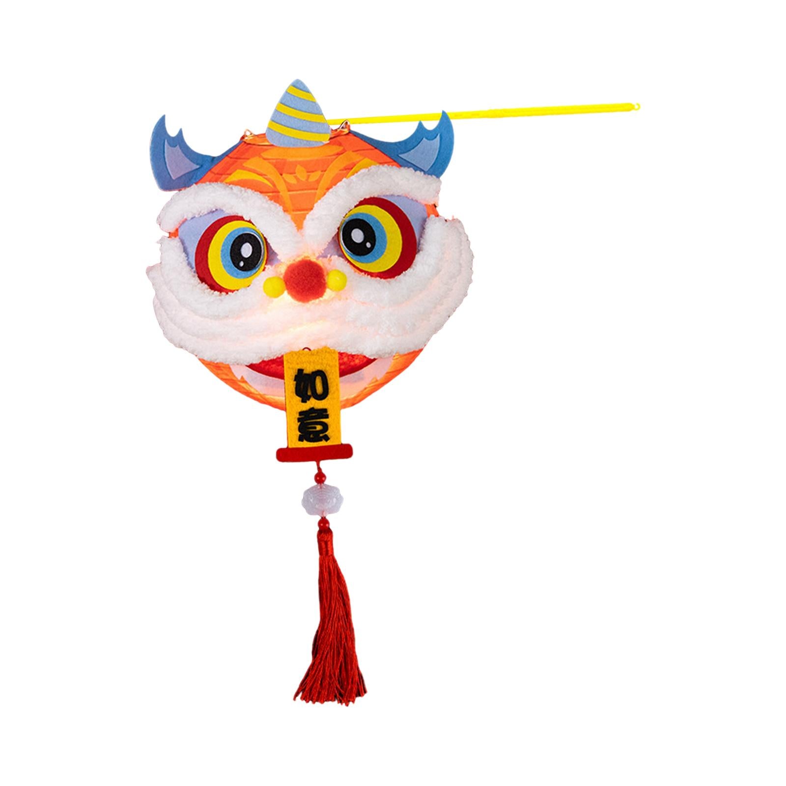 Spring Festival Lanterns DIY Materials Kits Dance Lion Lantern for Cafe Home Wishes