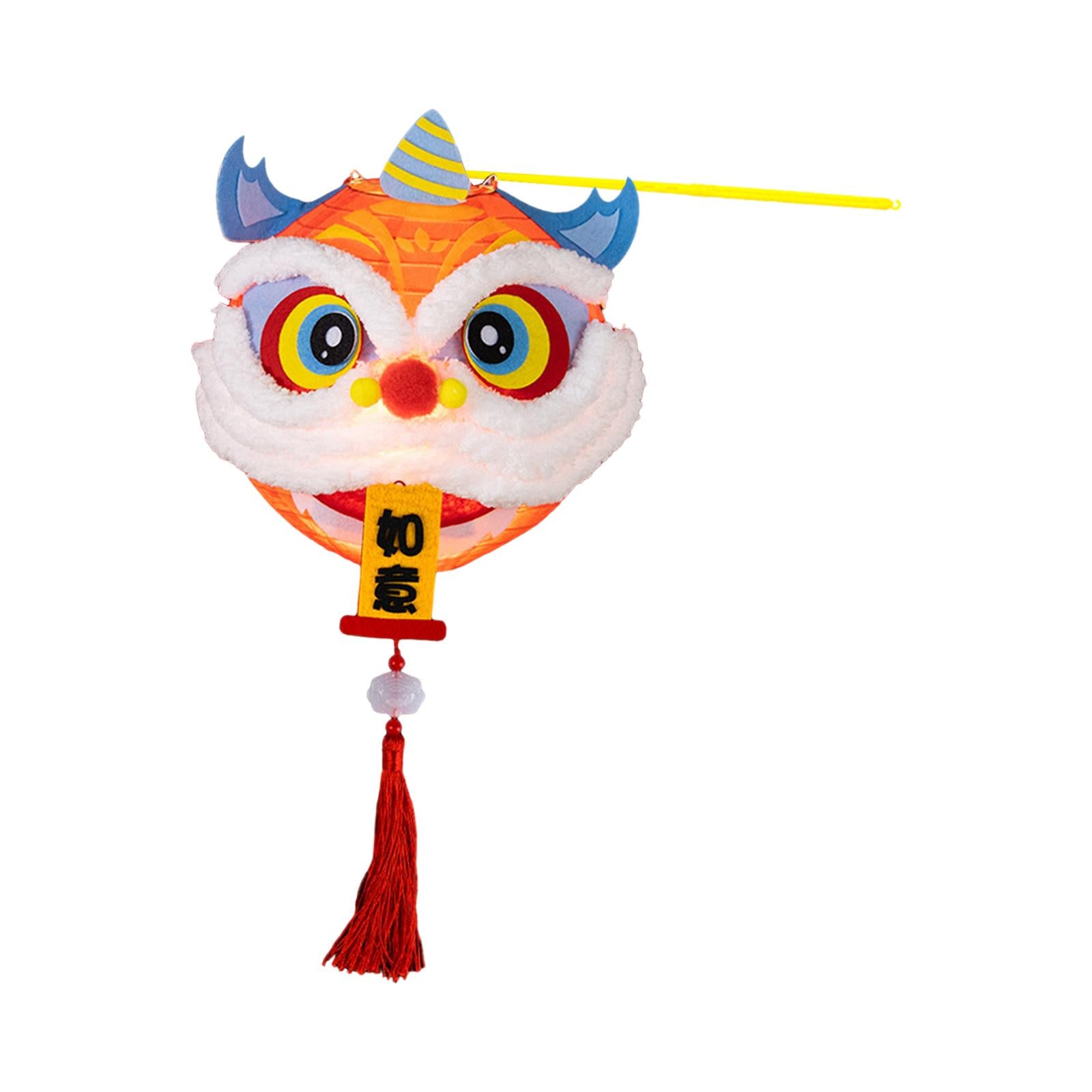 Spring Festival Lanterns DIY Materials Kits Dance Lion Lantern for Cafe Home Wishes