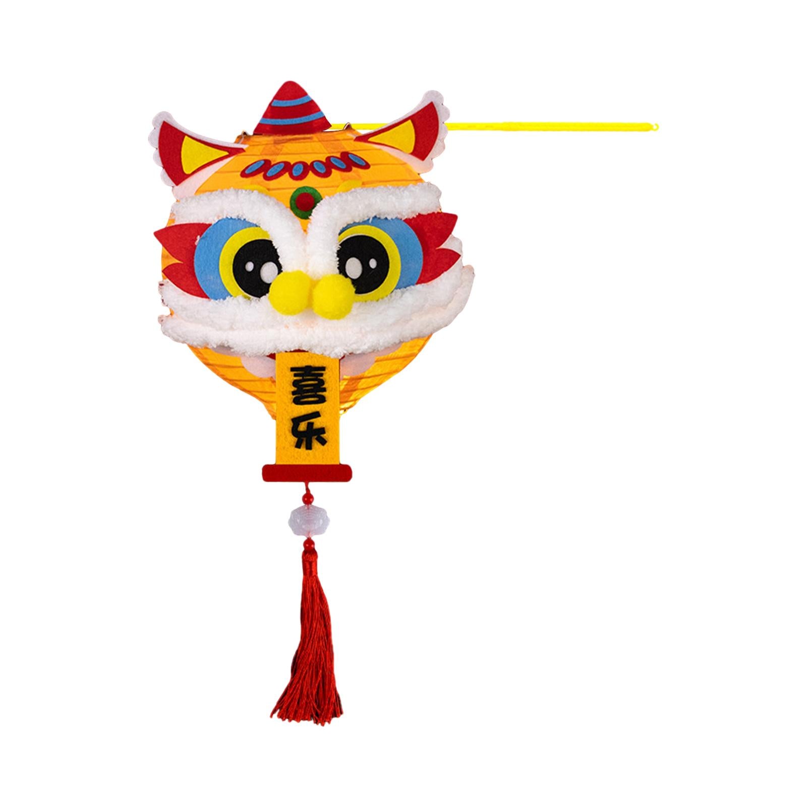 Spring Festival Lanterns DIY Materials Kits Dance Lion Lantern for Cafe Home Happy