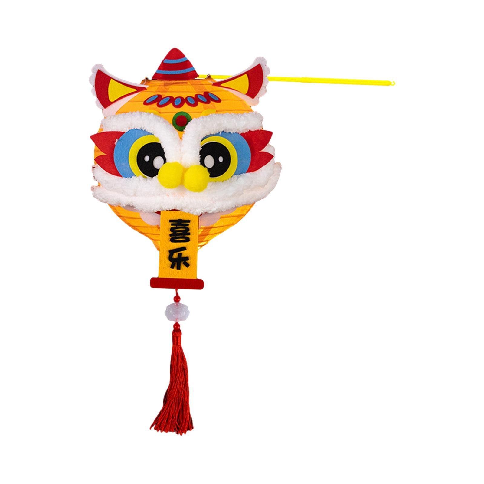 Spring Festival Lanterns DIY Materials Kits Dance Lion Lantern for Cafe Home Happy