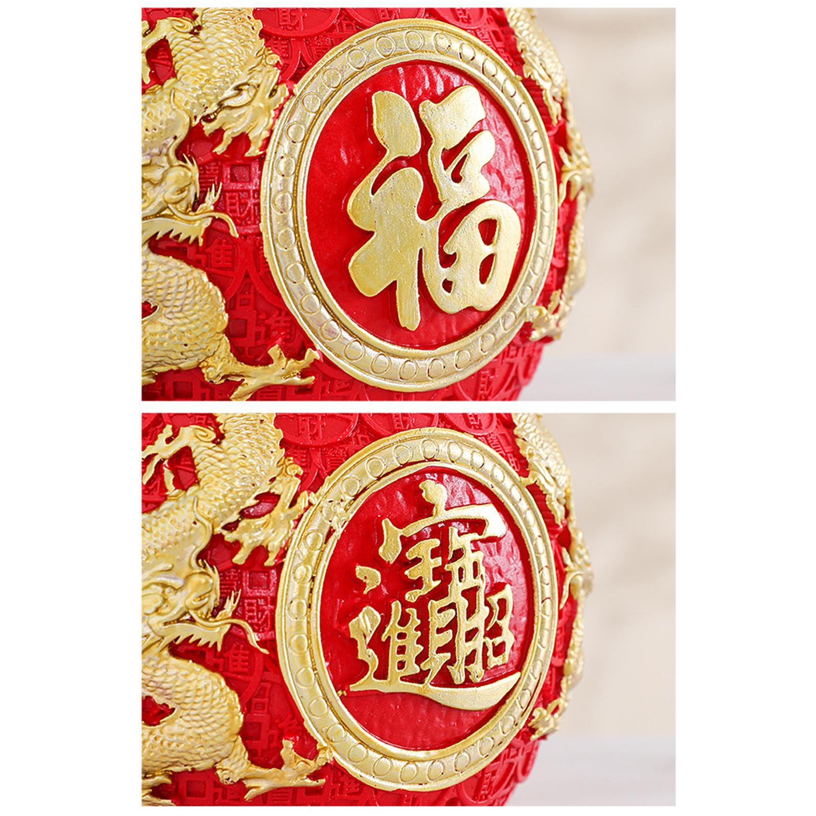 Money Bag Figurine Flower Vase Collection Flowerpot for Cabinet Desk Bedroom Red
