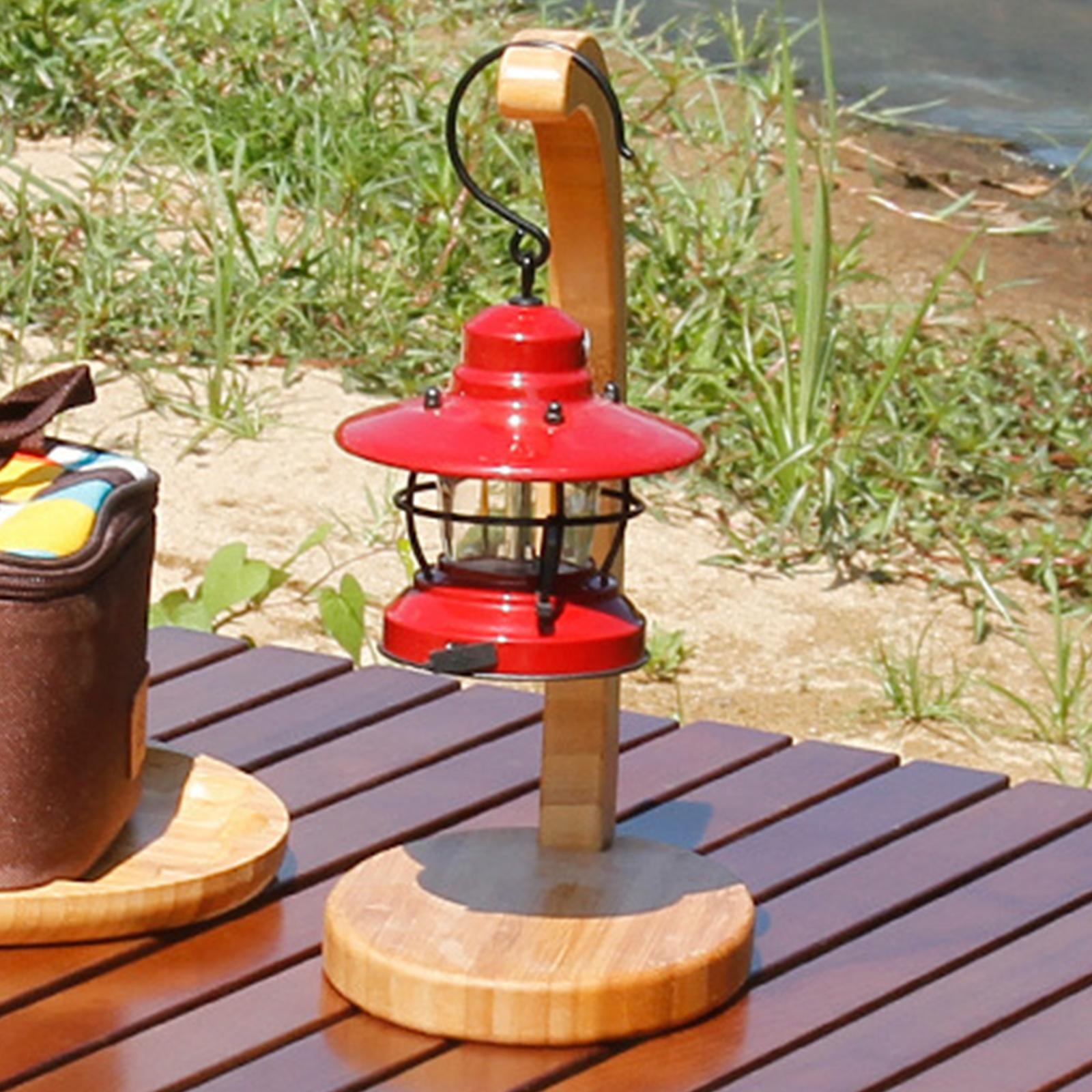 Camping Lantern Stand Wood Planter Holder Lamp Pole for Indoor Travel Picnic