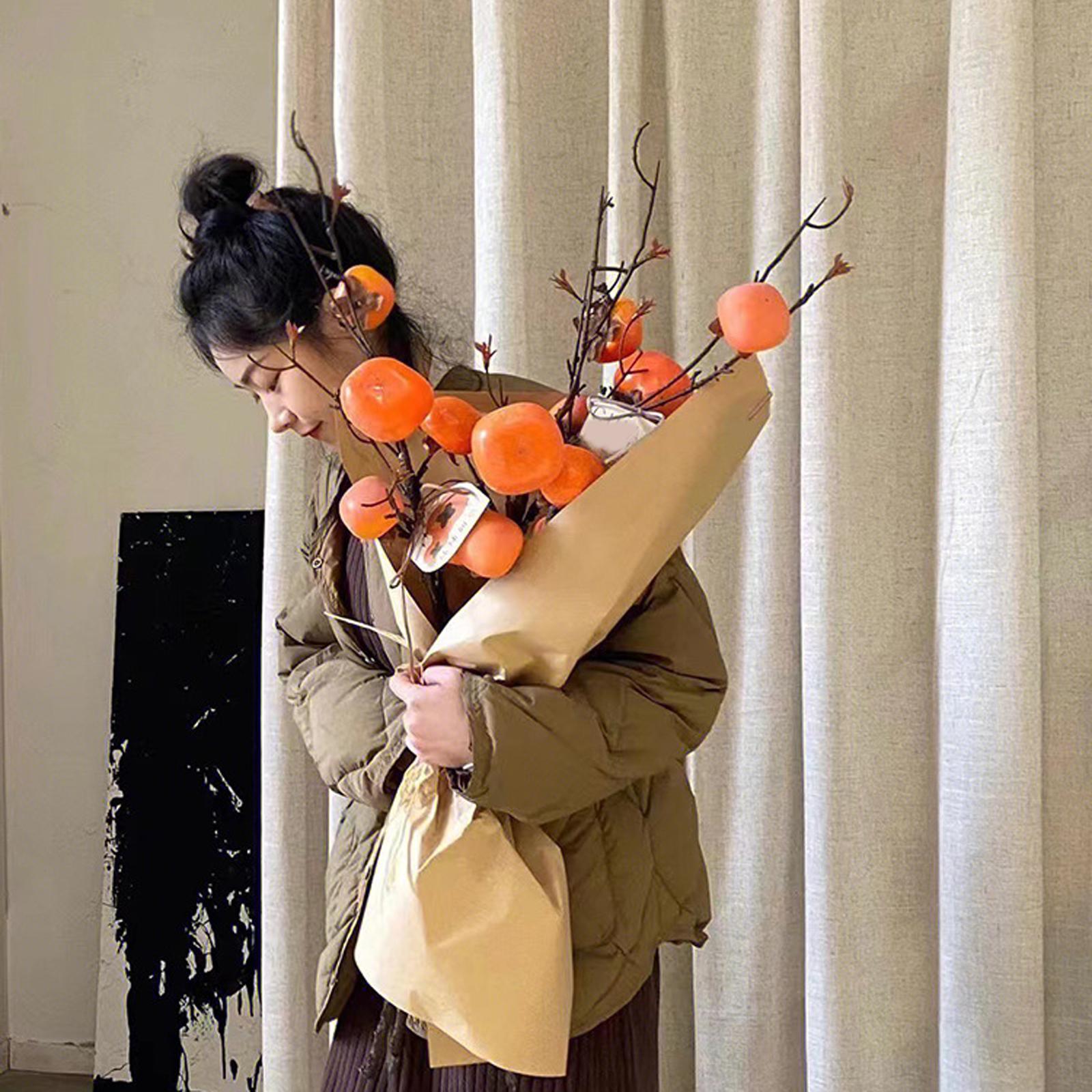 Artificial Persimmon Bouquet Fruit Branches for Wedding Anniversary Birthday