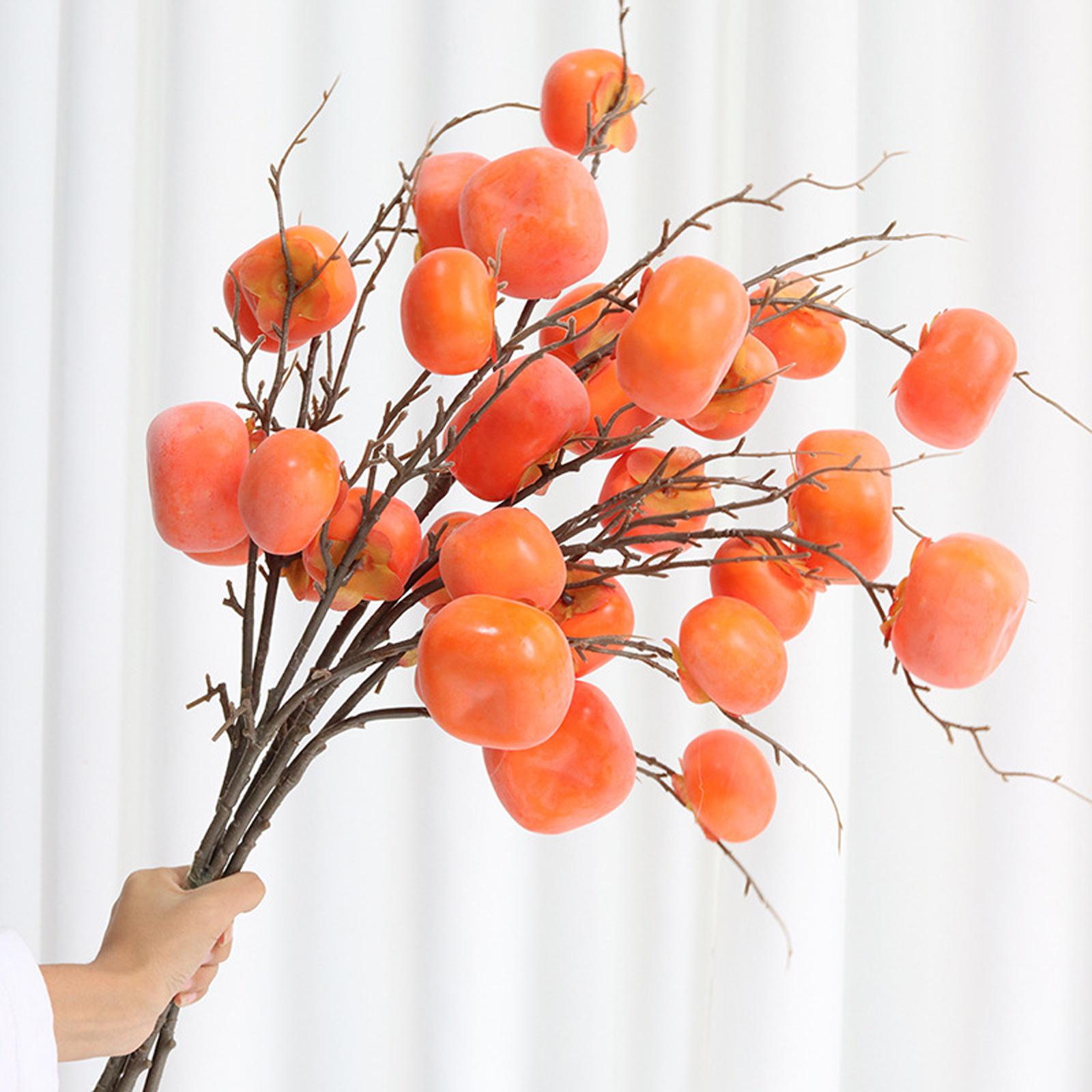 Artificial Persimmon Bouquet Fruit Branches for Wedding Anniversary Birthday