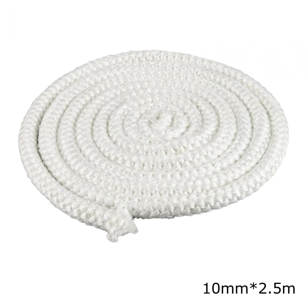 Stove Fireplace Door Fiberglass Rope Gasket Airtight Seal High Density White 10mmx2.5m