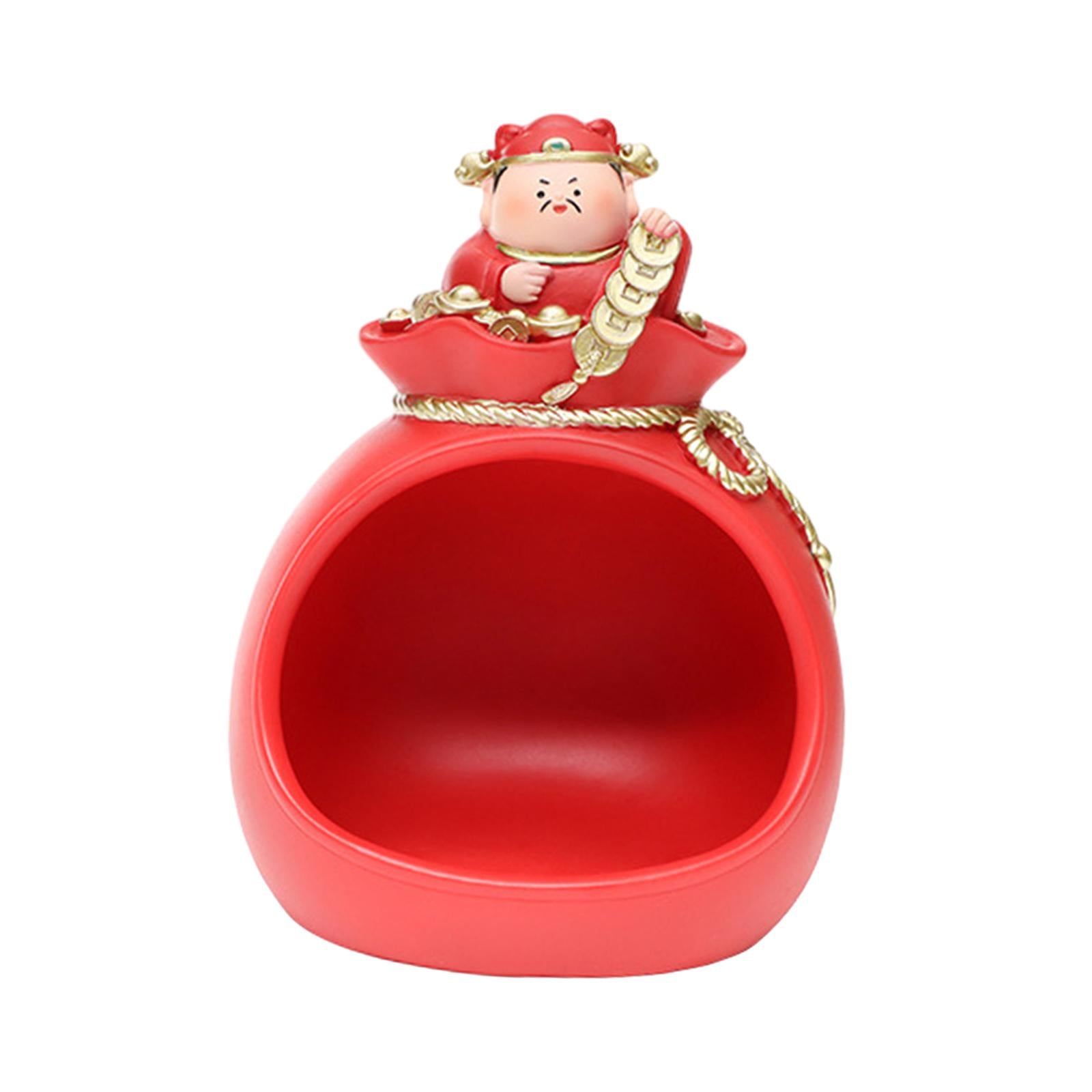 Caishen Statue Figurine God of Wealth Sculpture for Cabinet Desktop Entryway