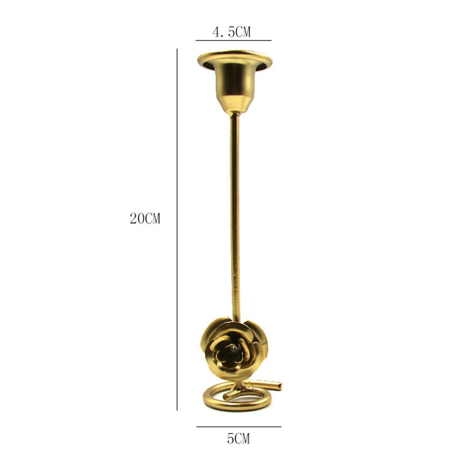 Taper Candle Holder Flower Creative for Wedding Dining Table Home Decoration gold L