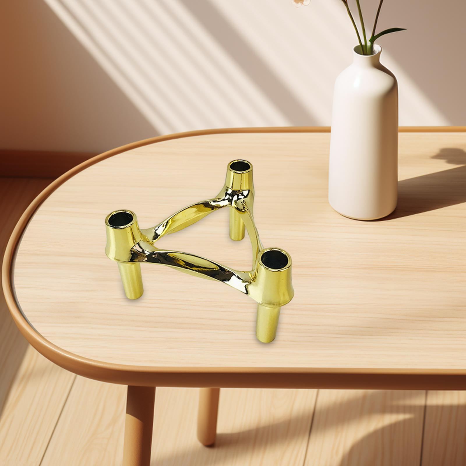 3 Head Candle Holder Molecular Structure Creative for Party Dining Table Bar gold L