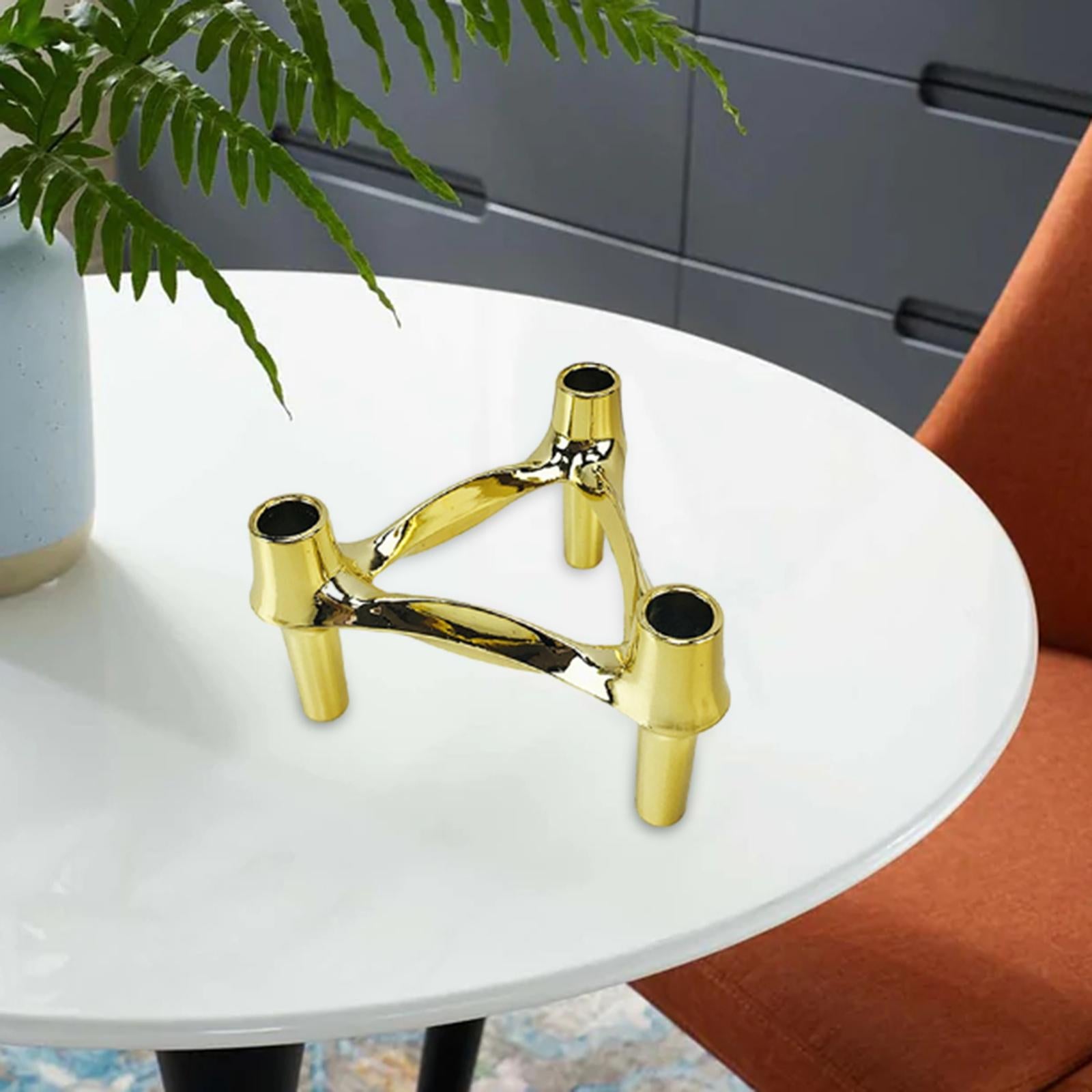 3 Head Candle Holder Molecular Structure Creative for Party Dining Table Bar gold L