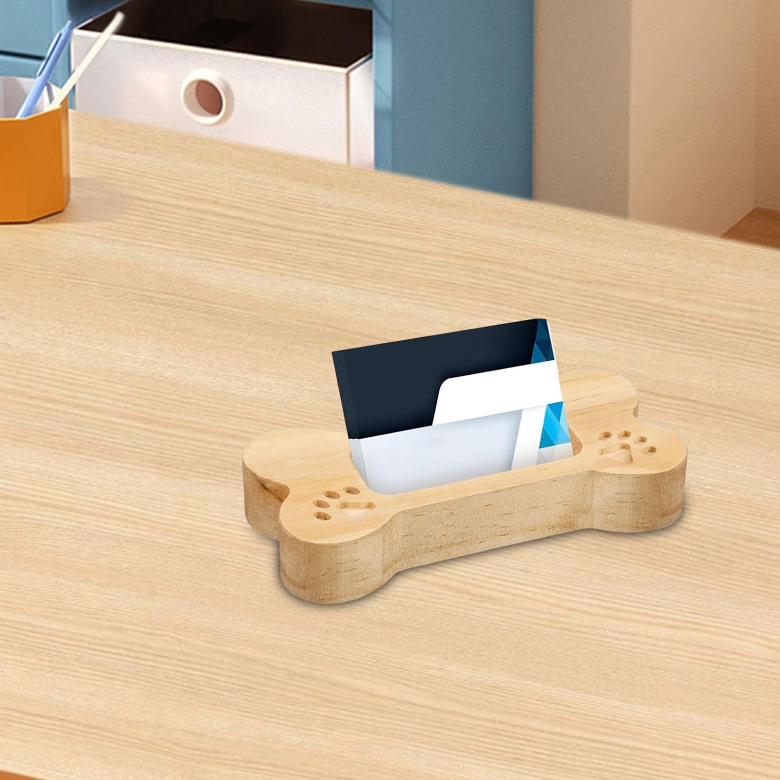 Wooden Business Card Holder Gift Name Card Display for Men and Women Desktop