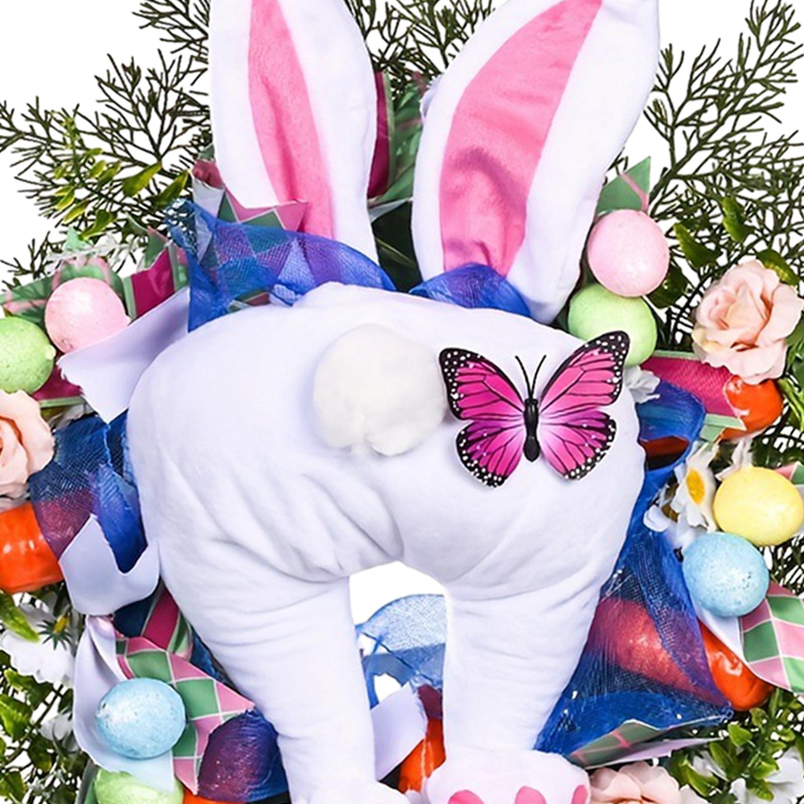 Easter Bunny Wreath Front Door Decoration for Farmhouse Home Decor Accessory