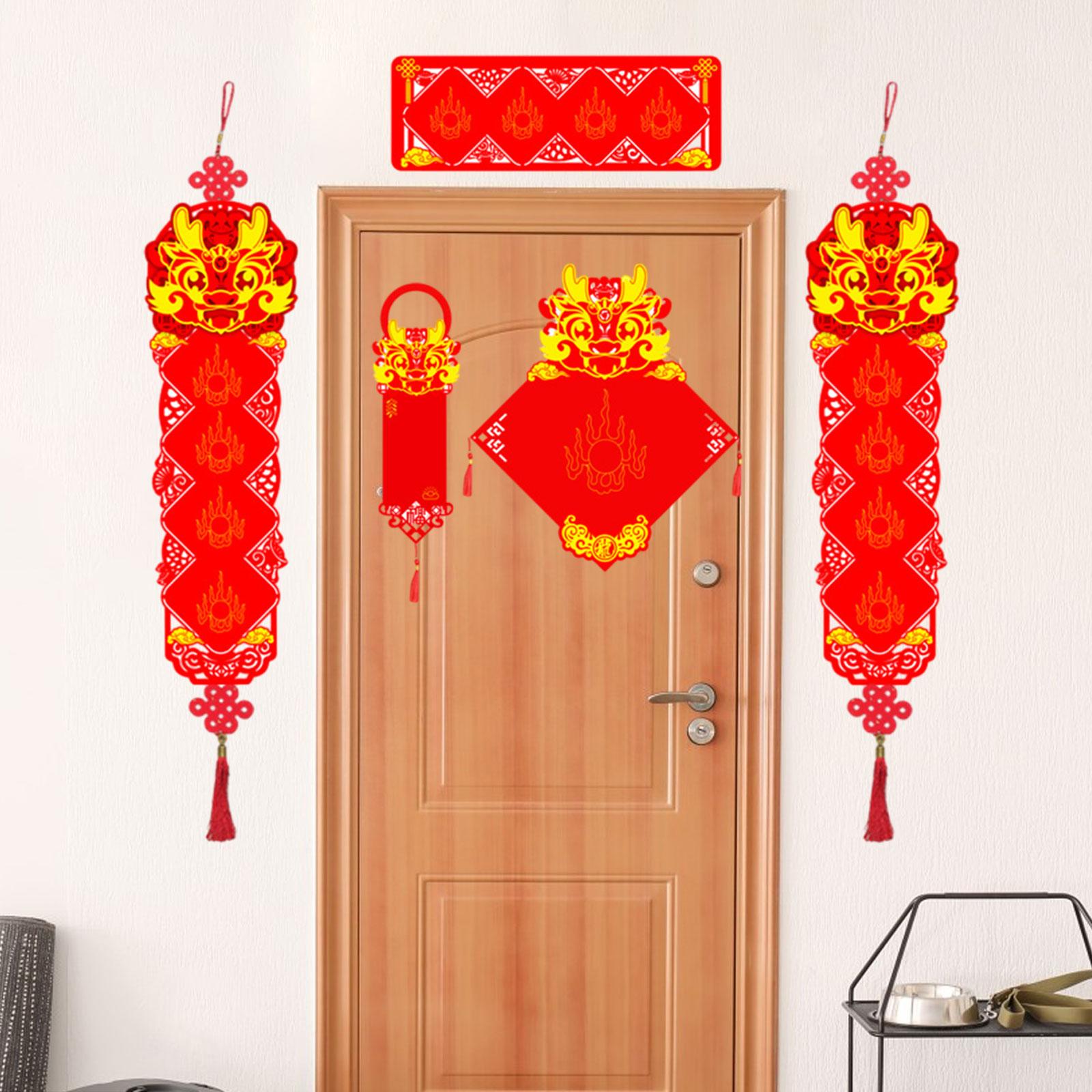 Spring Festival Couplets Chinese New Year Couplets for Festival Wall Windows Four Words Set