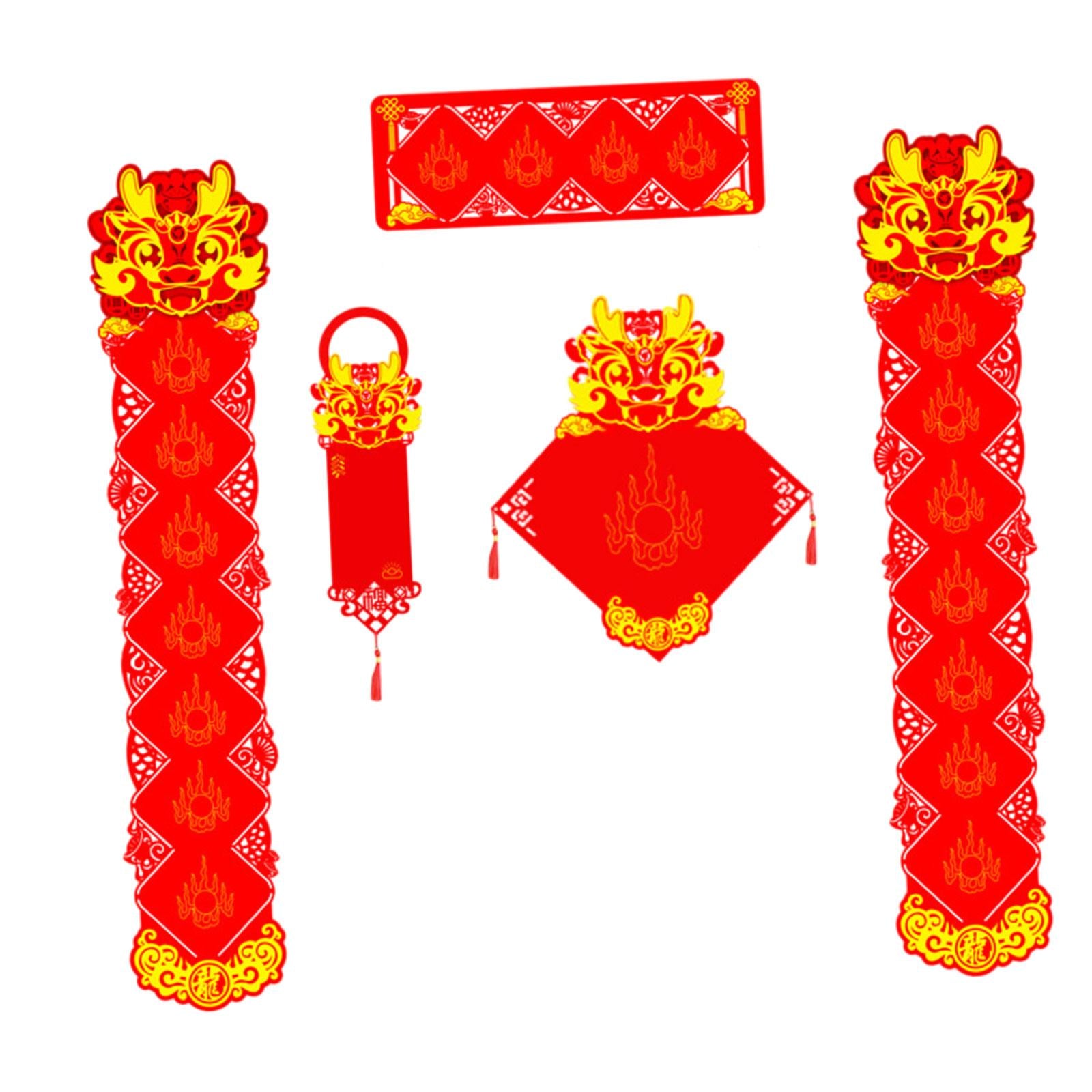 Spring Festival Couplets Chinese New Year Couplets for Festival Wall Windows Seven Words Set