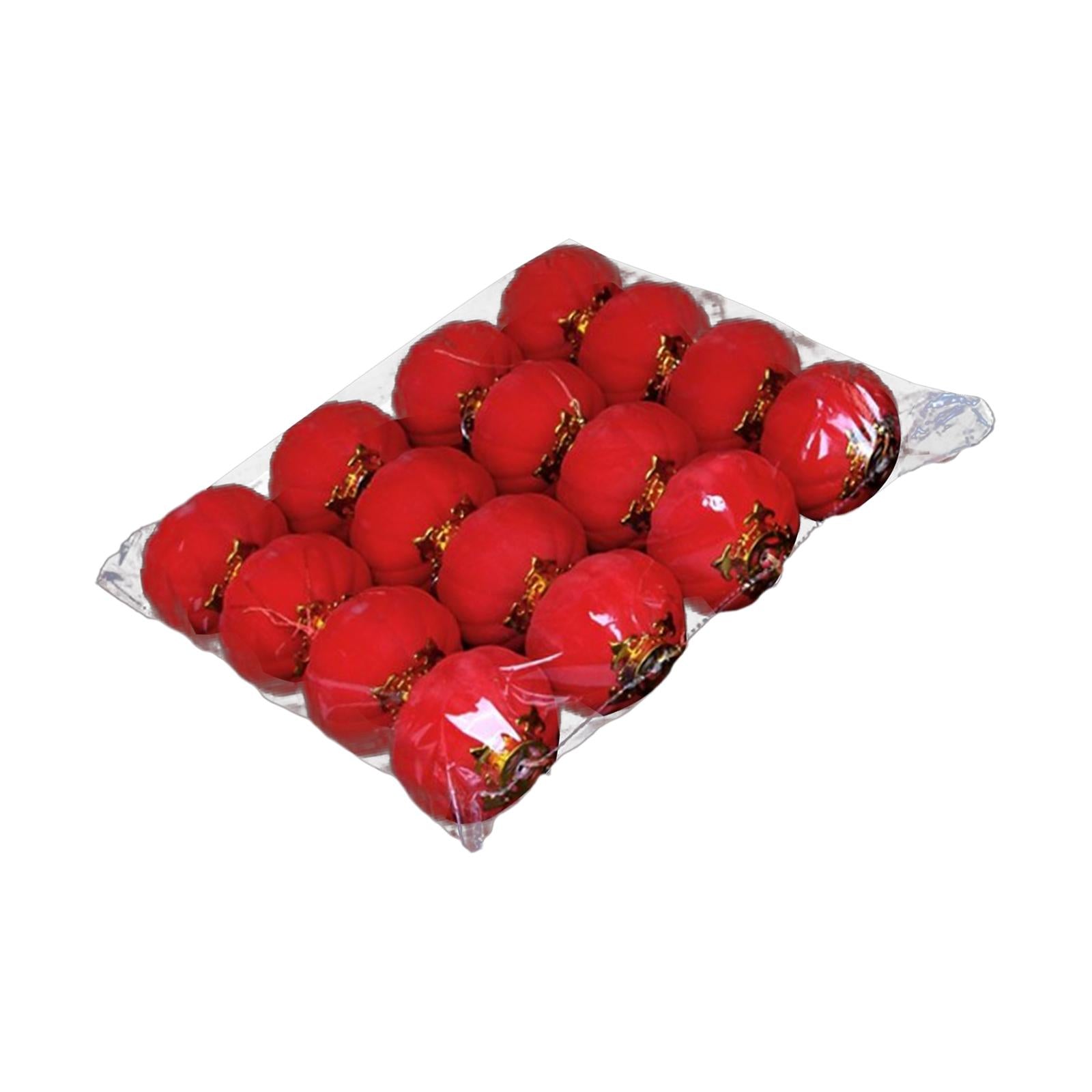 16Pcs Chinese Red Lanterns Home Flocked for Spring Festival Wedding Birthday 9 cm