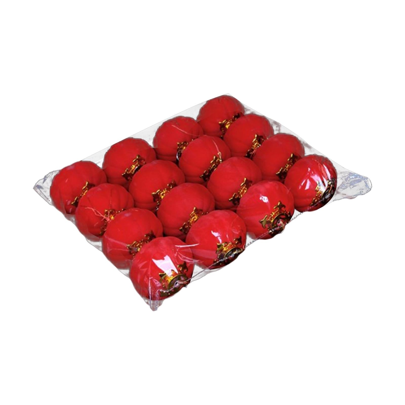 16Pcs Chinese Red Lanterns Home Flocked for Spring Festival Wedding Birthday 9 cm