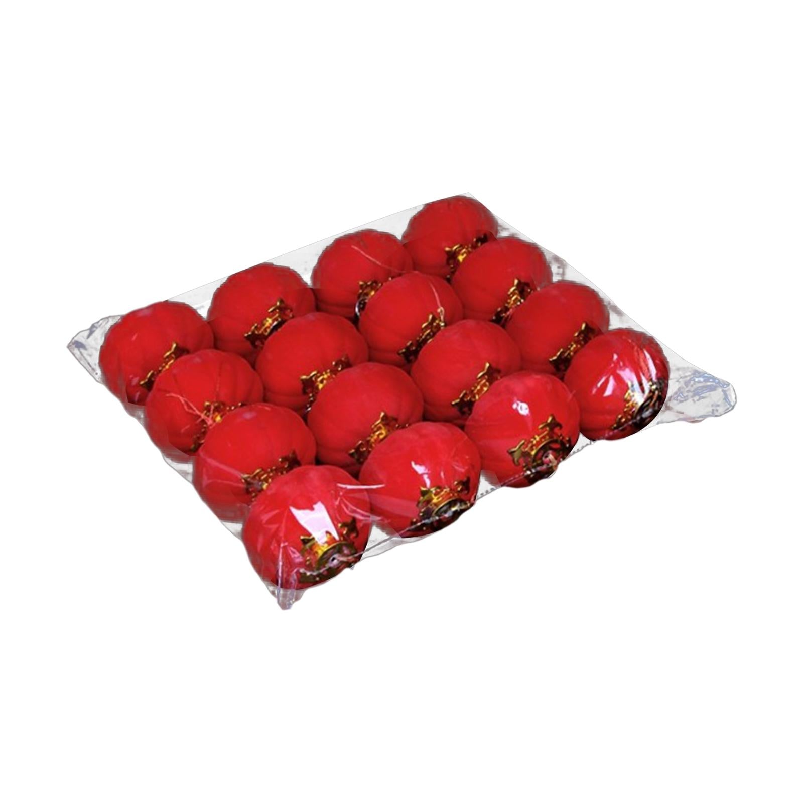 16Pcs Chinese Red Lanterns Home Flocked for Spring Festival Wedding Birthday 6 cm
