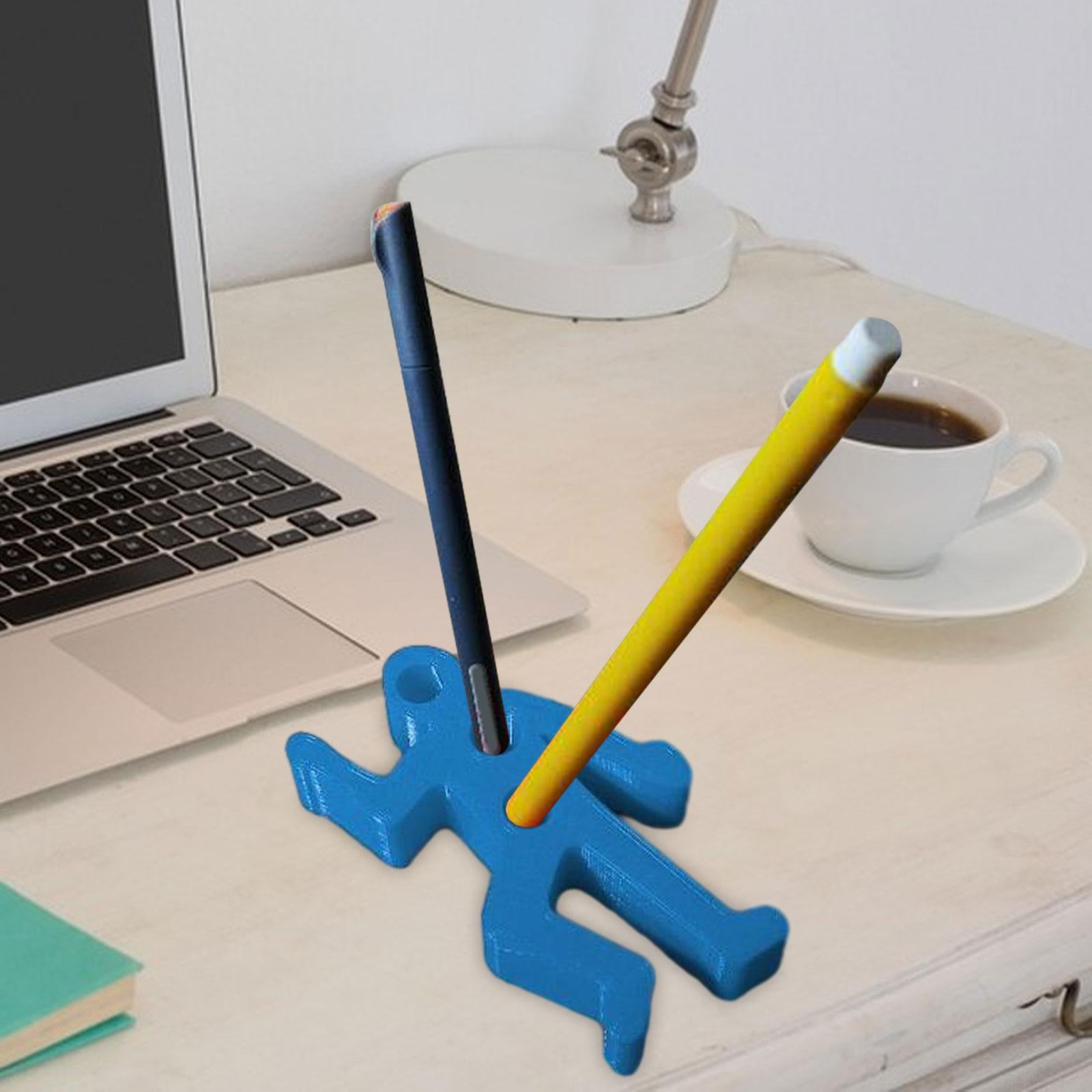 Desk Pen Holder Decor Novelty Decorative Crime Scene for Cubicle Funny Gifts Blue