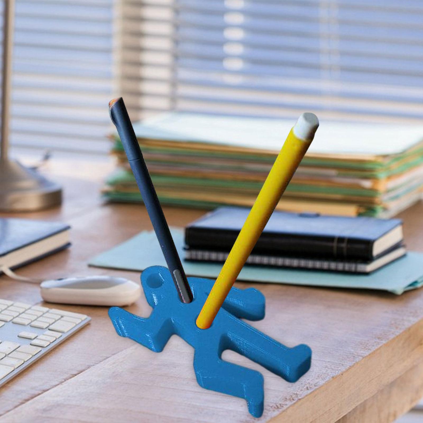 Desk Pen Holder Decor Novelty Decorative Crime Scene for Cubicle Funny Gifts Blue