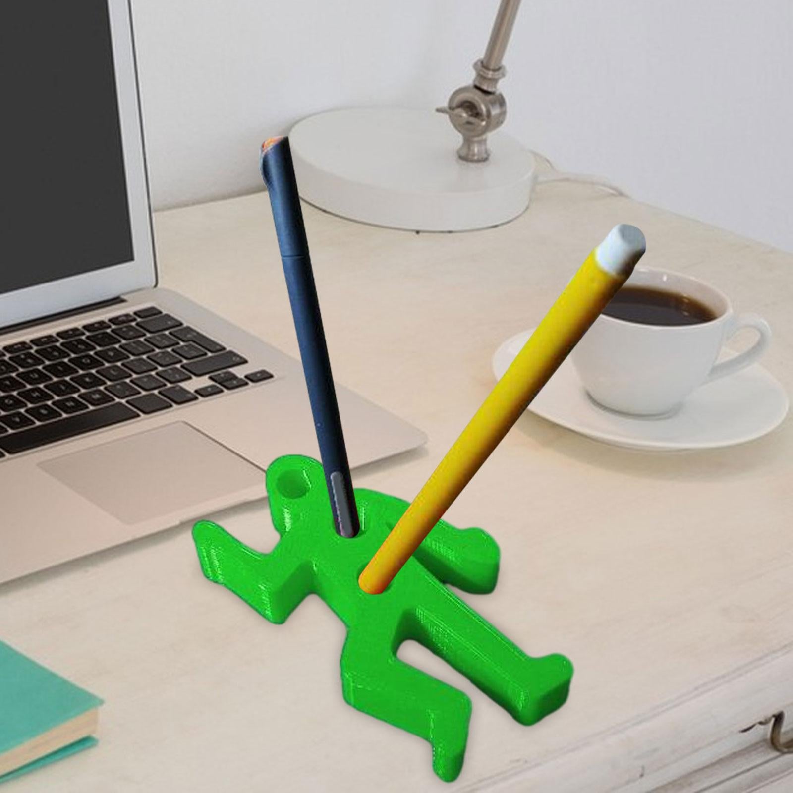 Desk Pen Holder Decor Novelty Decorative Crime Scene for Cubicle Funny Gifts Green