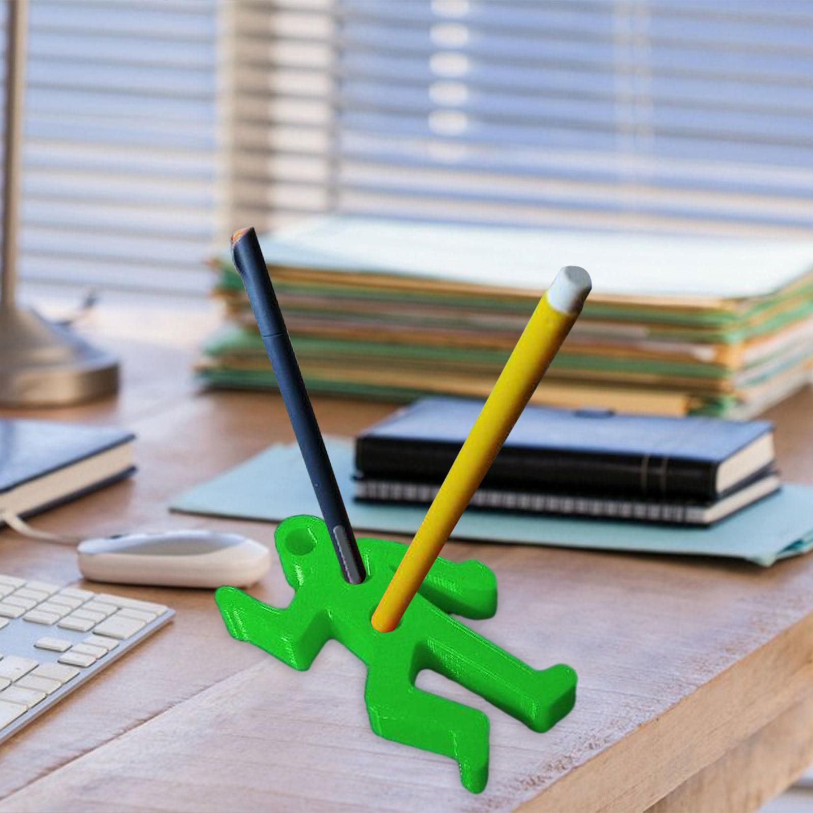 Desk Pen Holder Decor Novelty Decorative Crime Scene for Cubicle Funny Gifts Green