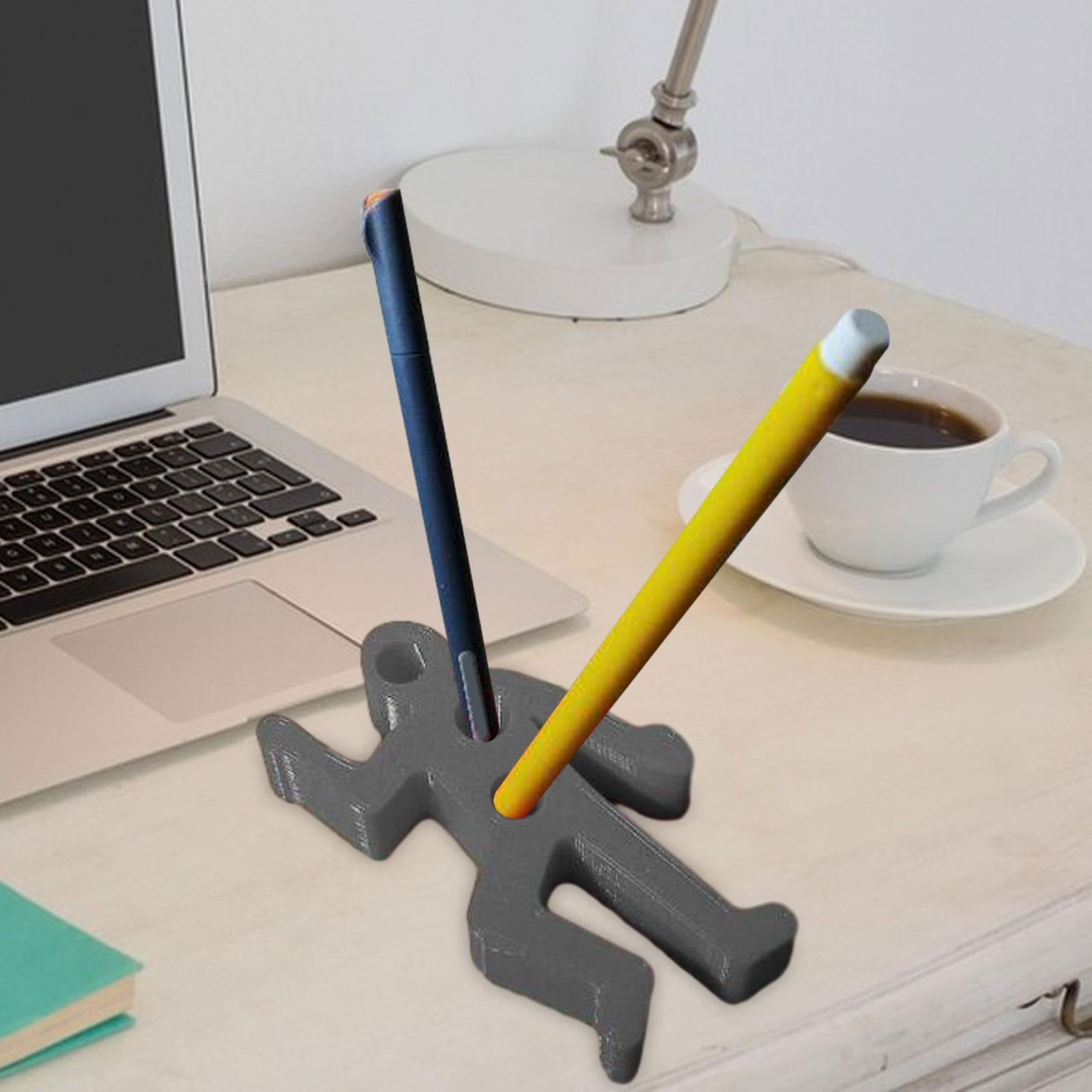 Desk Pen Holder Decor Novelty Decorative Crime Scene for Cubicle Funny Gifts Gray
