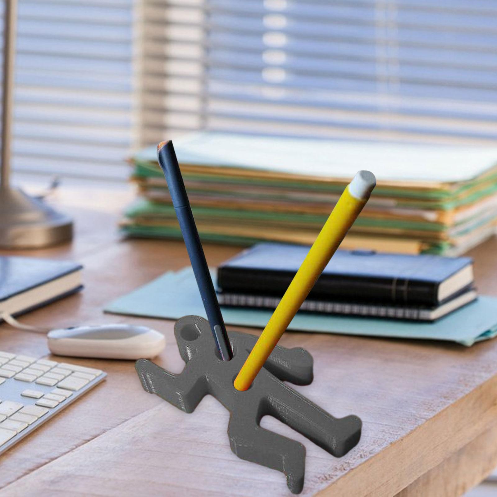 Desk Pen Holder Decor Novelty Decorative Crime Scene for Cubicle Funny Gifts Gray