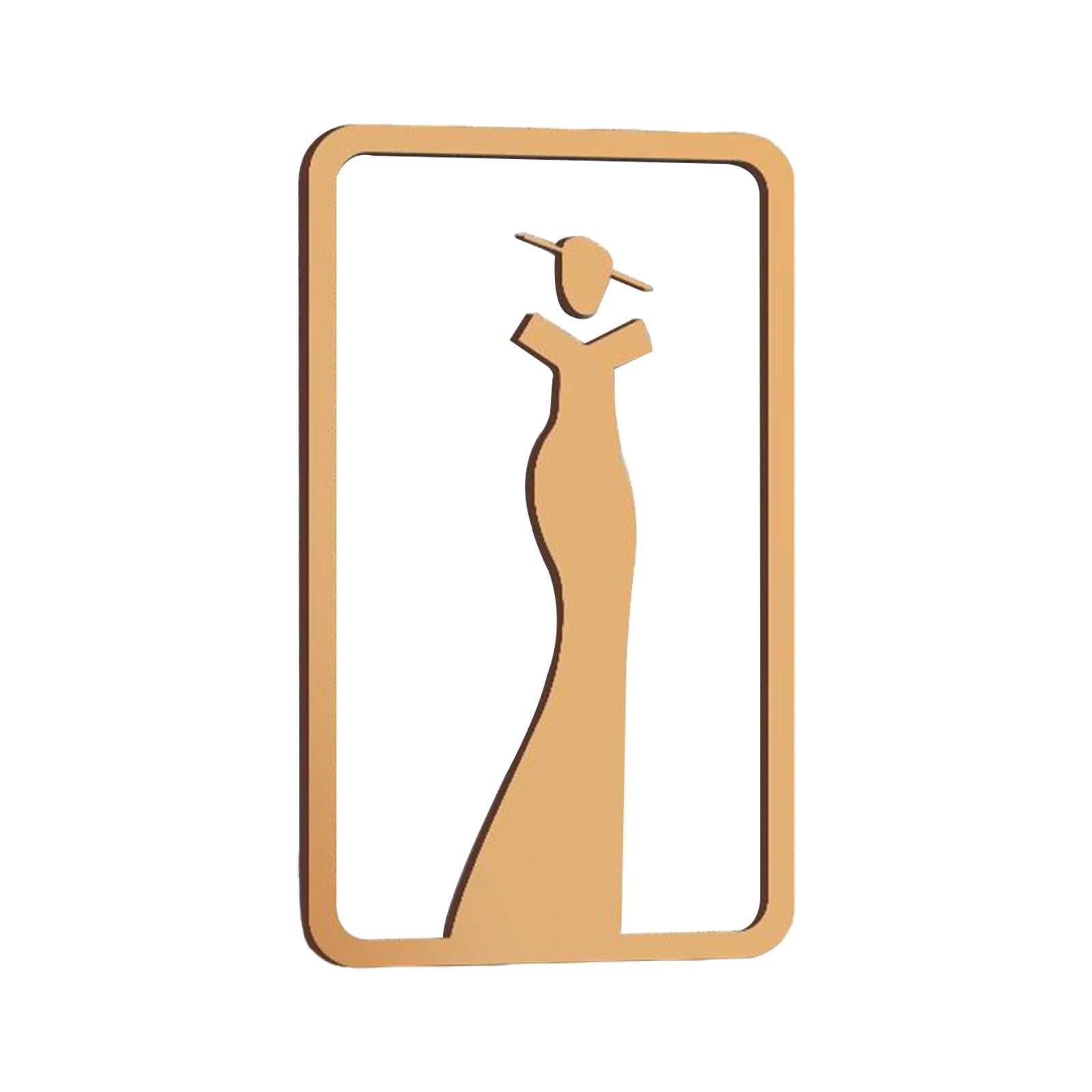 Bathroom Sign Self Adhesive Fashion 3D Restroom Sign for Bar Cafe Restaurant Women