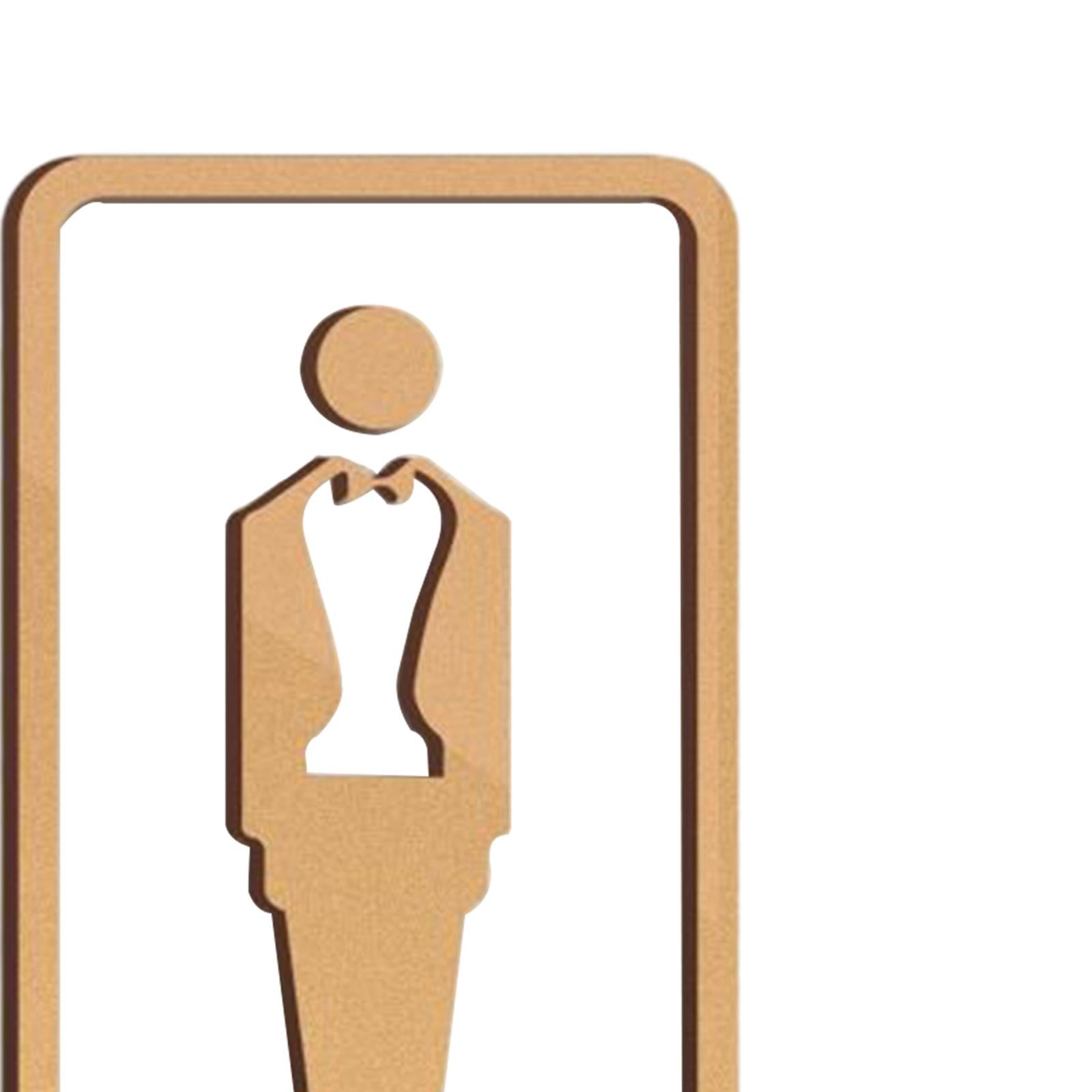 Bathroom Sign Self Adhesive Fashion 3D Restroom Sign for Bar Cafe Restaurant Men