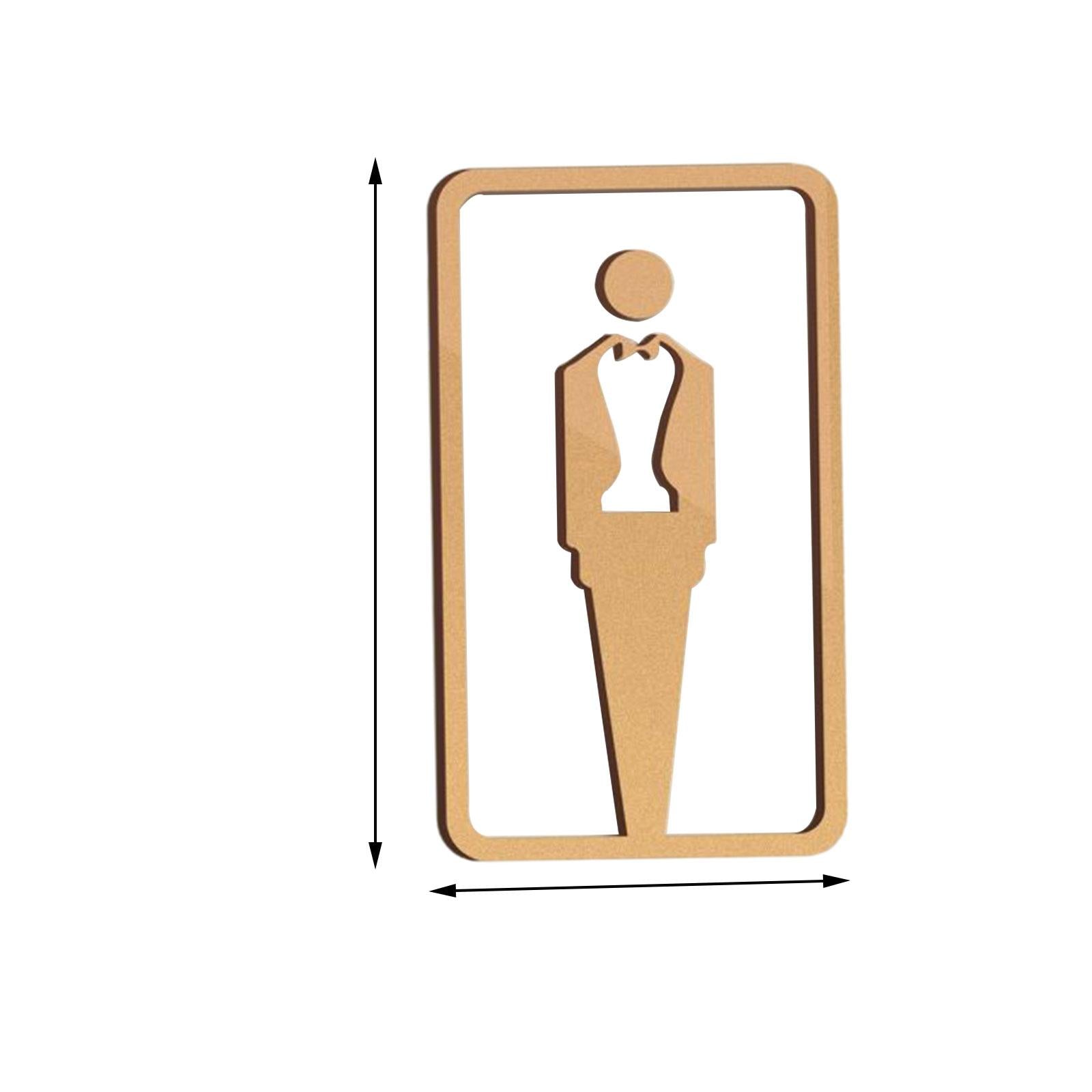 Bathroom Sign Self Adhesive Fashion 3D Restroom Sign for Bar Cafe Restaurant Men