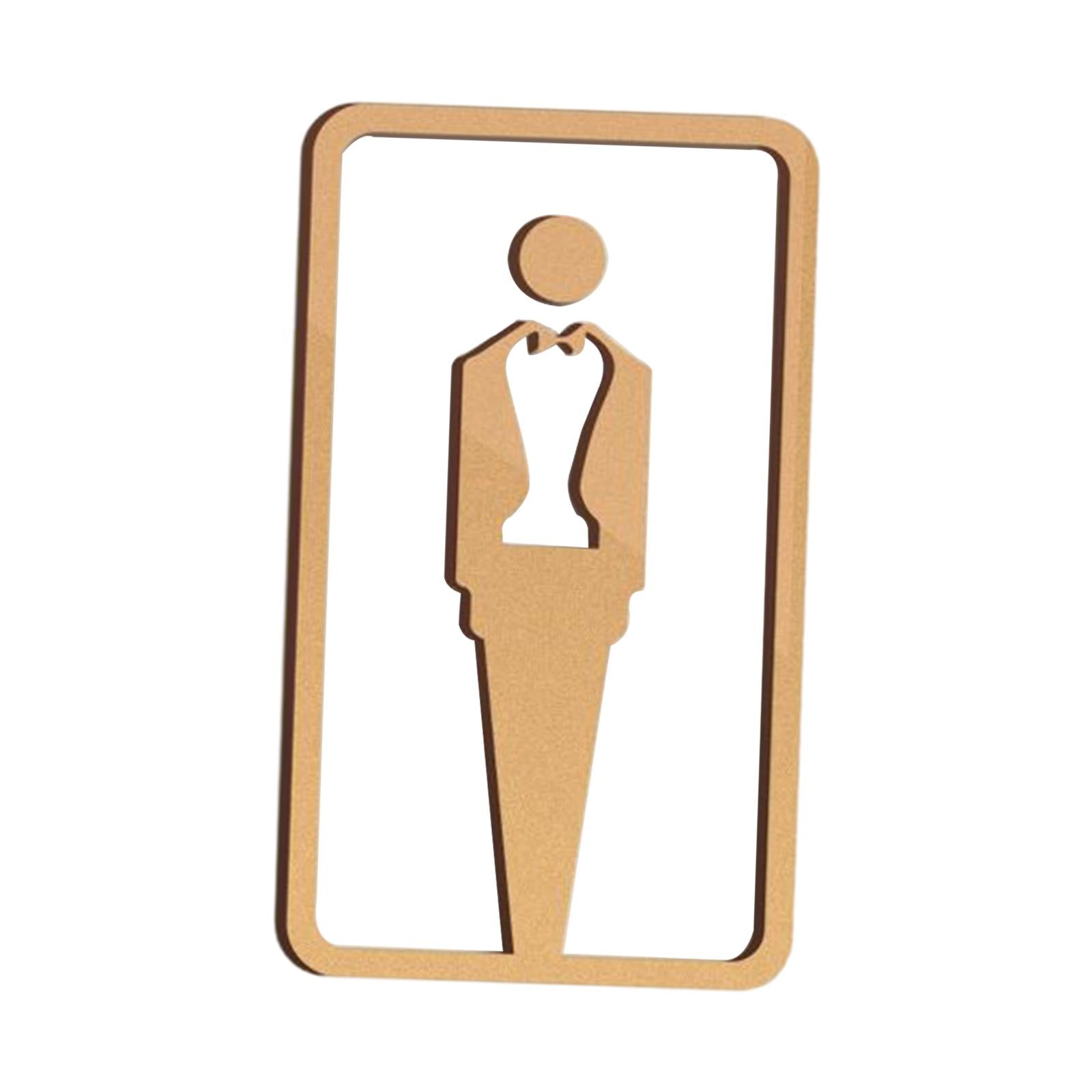 Bathroom Sign Self Adhesive Fashion 3D Restroom Sign for Bar Cafe Restaurant Men