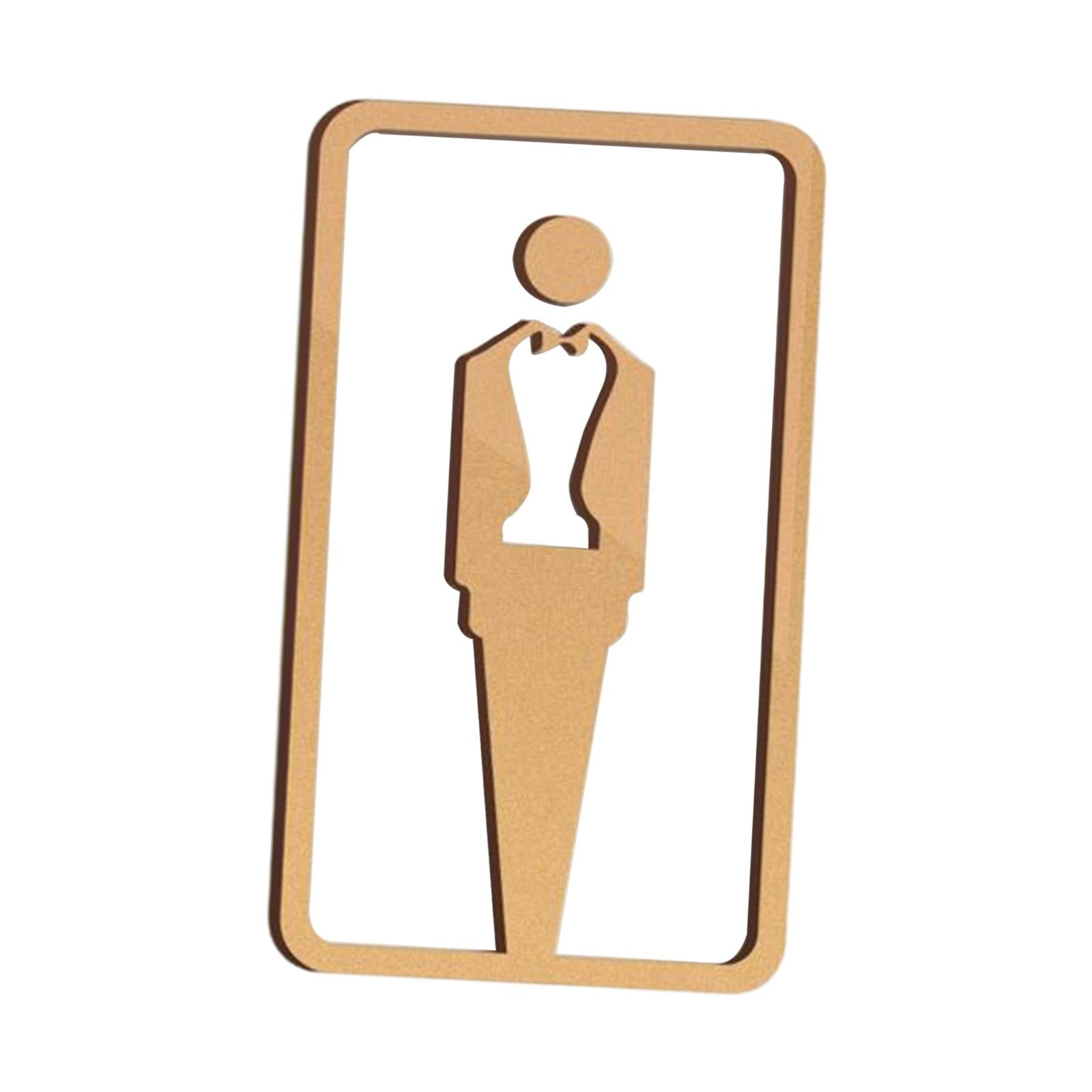 Bathroom Sign Self Adhesive Fashion 3D Restroom Sign for Bar Cafe Restaurant Men