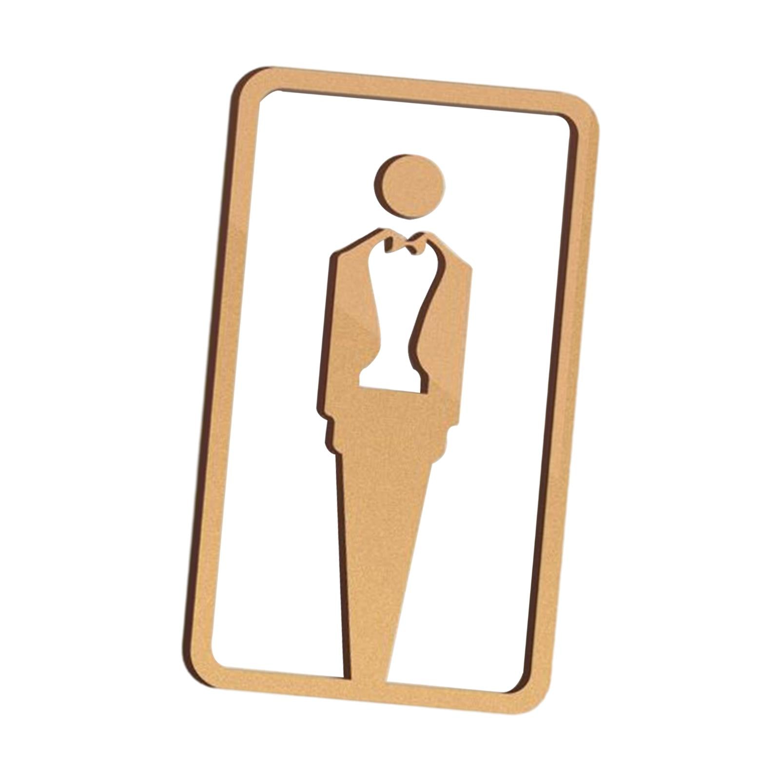 Bathroom Sign Self Adhesive Fashion 3D Restroom Sign for Bar Cafe Restaurant Men