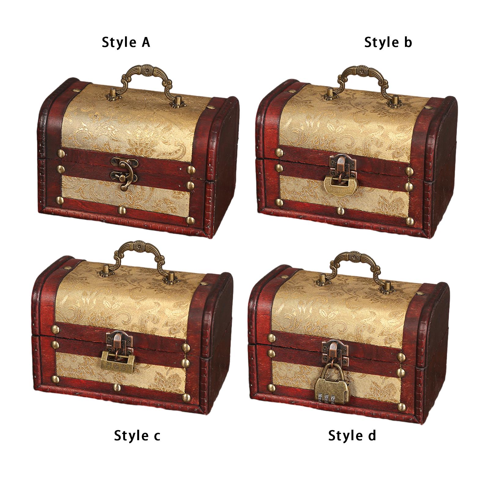 Portable Wood Jewelry Storage Box Old Fashioned for Pendant Brooch Hair Clip Style A