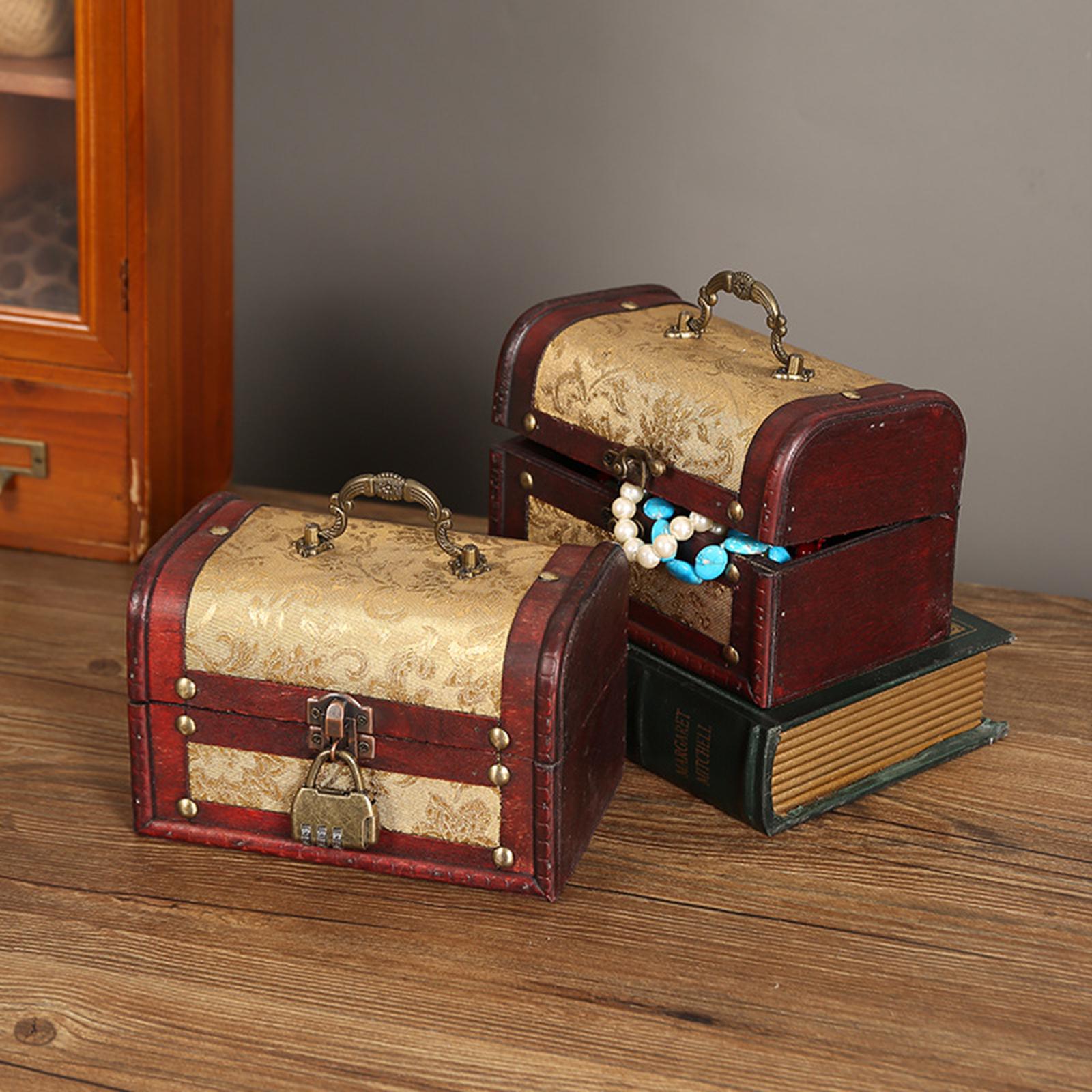 Portable Wood Jewelry Storage Box Old Fashioned for Pendant Brooch Hair Clip Style A