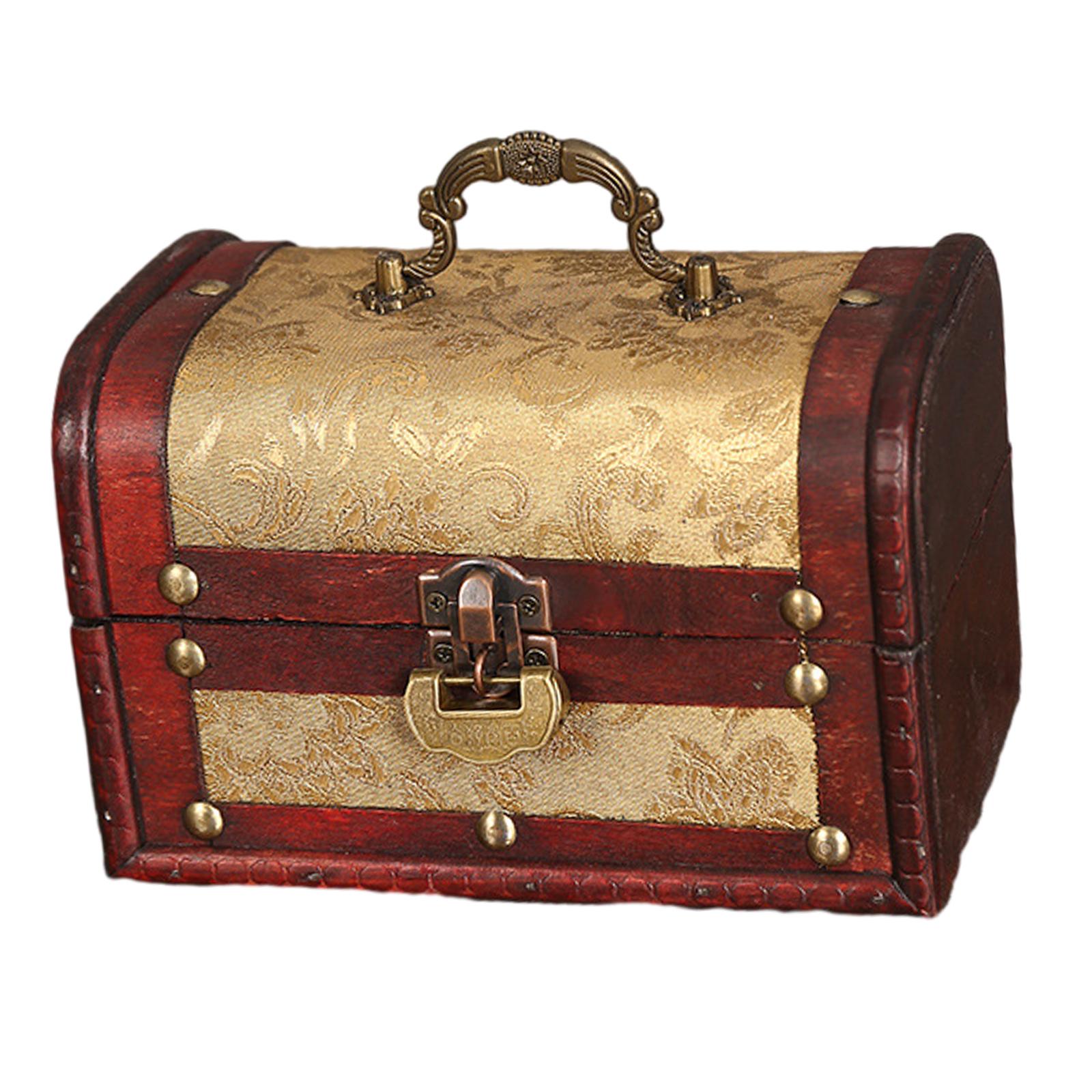 Portable Wood Jewelry Storage Box Old Fashioned for Pendant Brooch Hair Clip Style B
